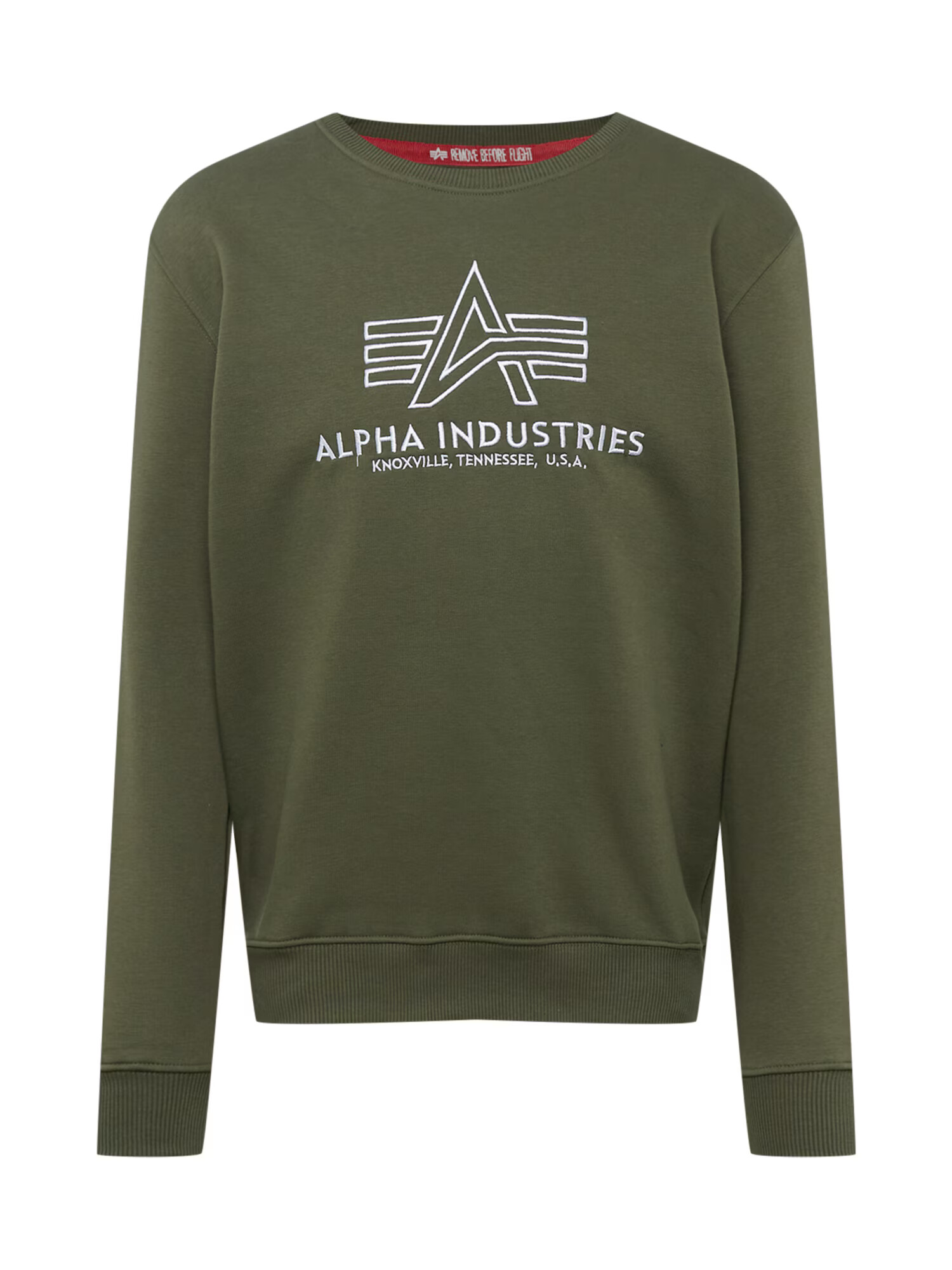 ALPHA INDUSTRIES Mikina olivová / biela - Pepit.sk