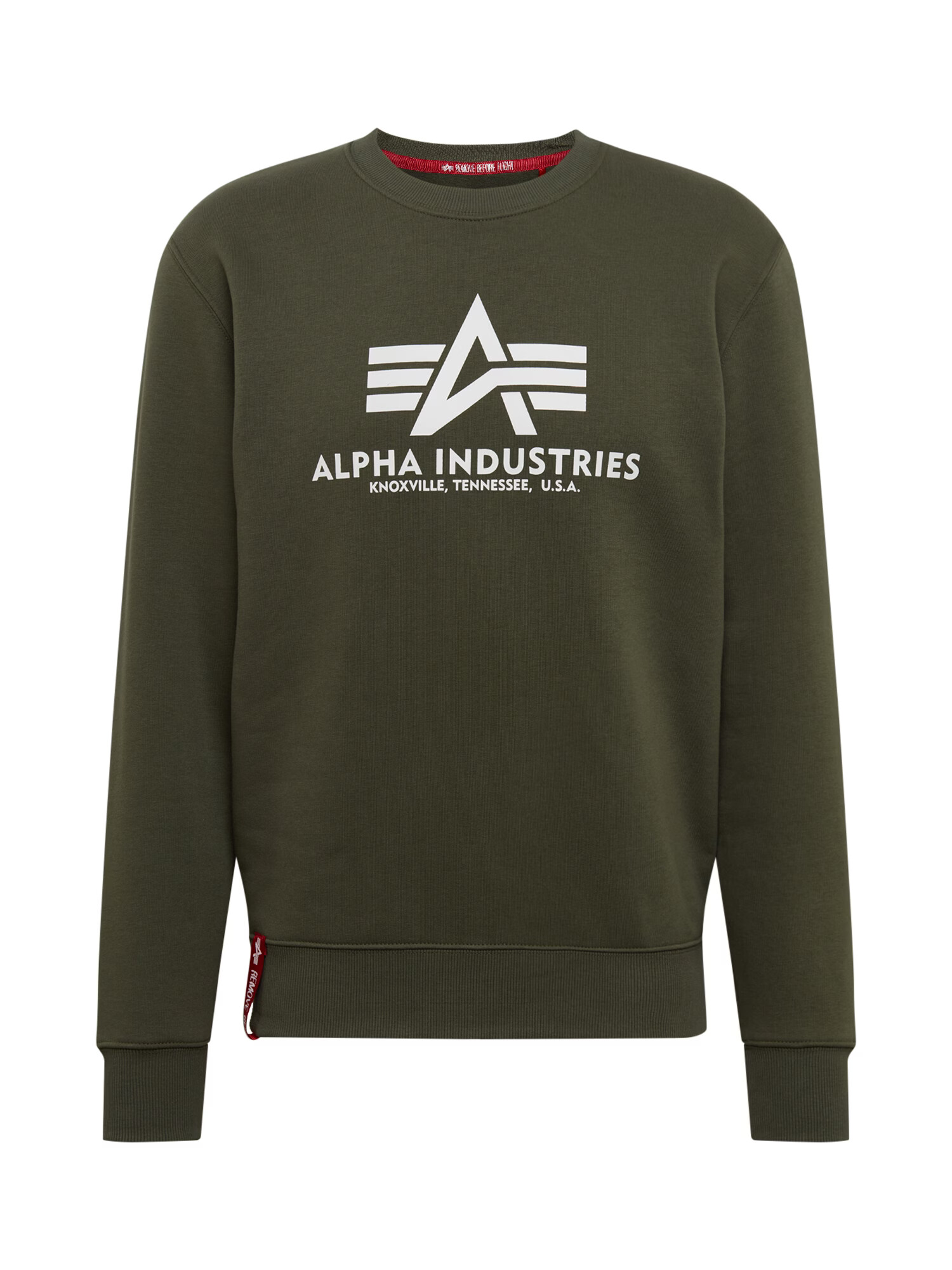 ALPHA INDUSTRIES Mikina olivová / červená / biela - Pepit.sk