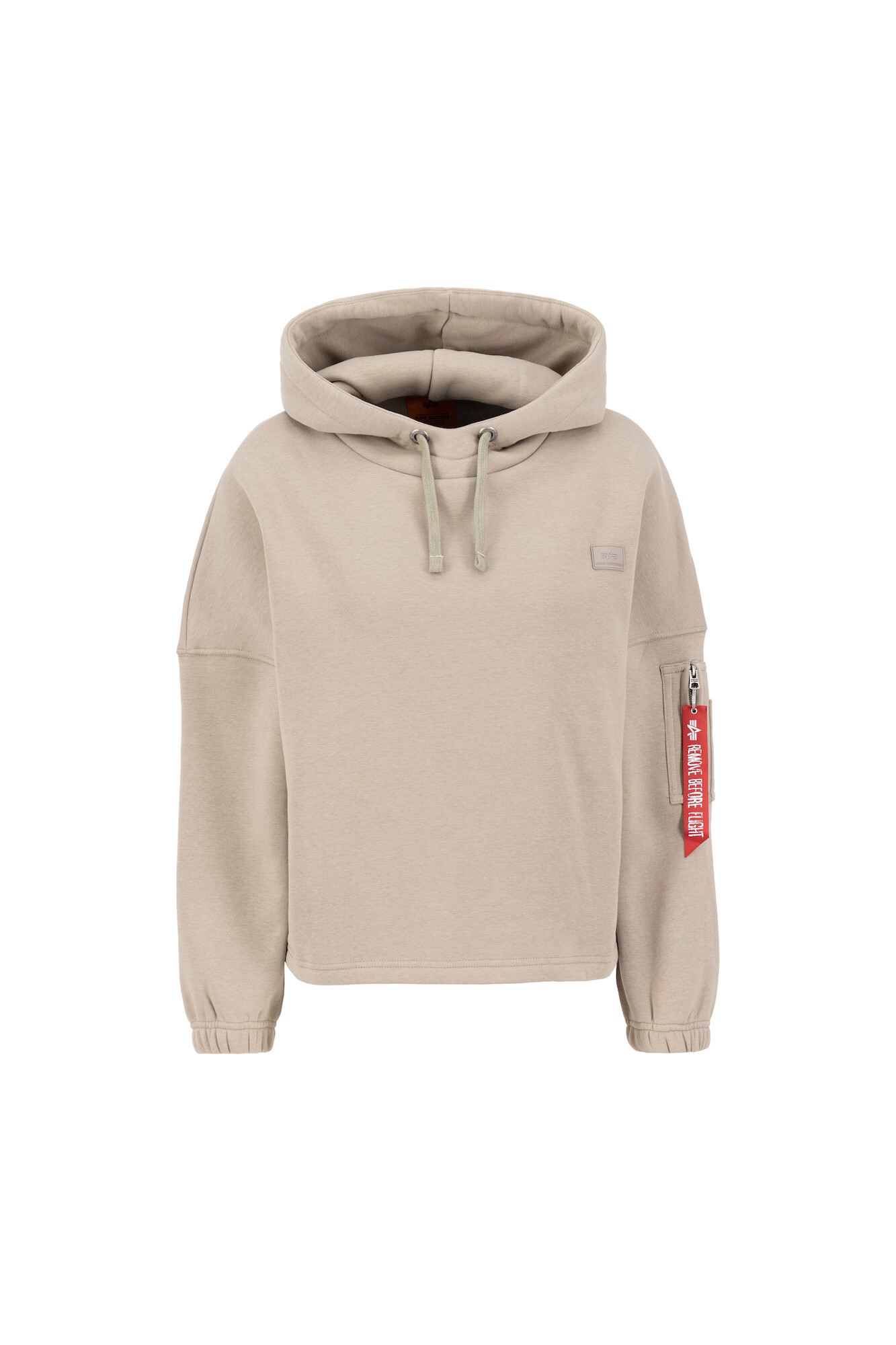 ALPHA INDUSTRIES Mikina piesková / červená / biela - Pepit.sk