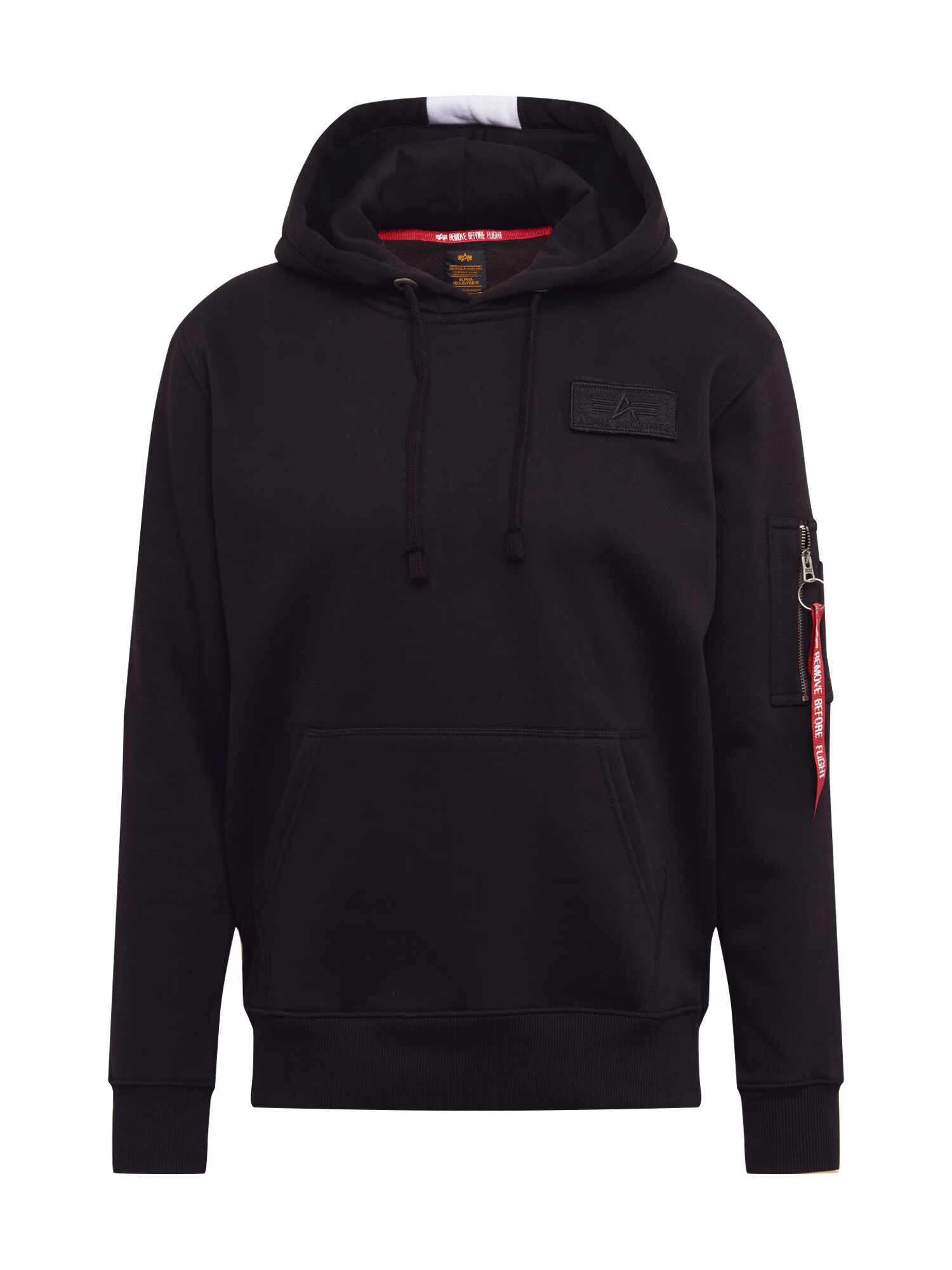 ALPHA INDUSTRIES Mikina 'Red Stripe' čierna / biela - Pepit.sk