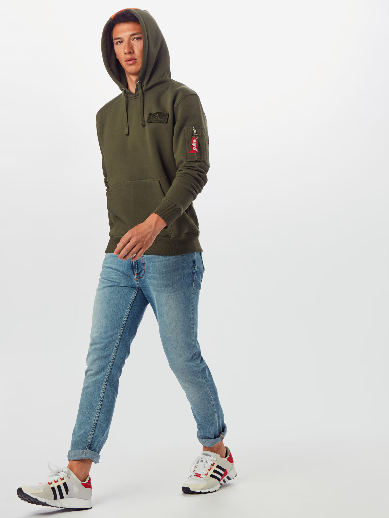 ALPHA INDUSTRIES Mikina kaki / oranžová / červená / biela - Pepit.sk