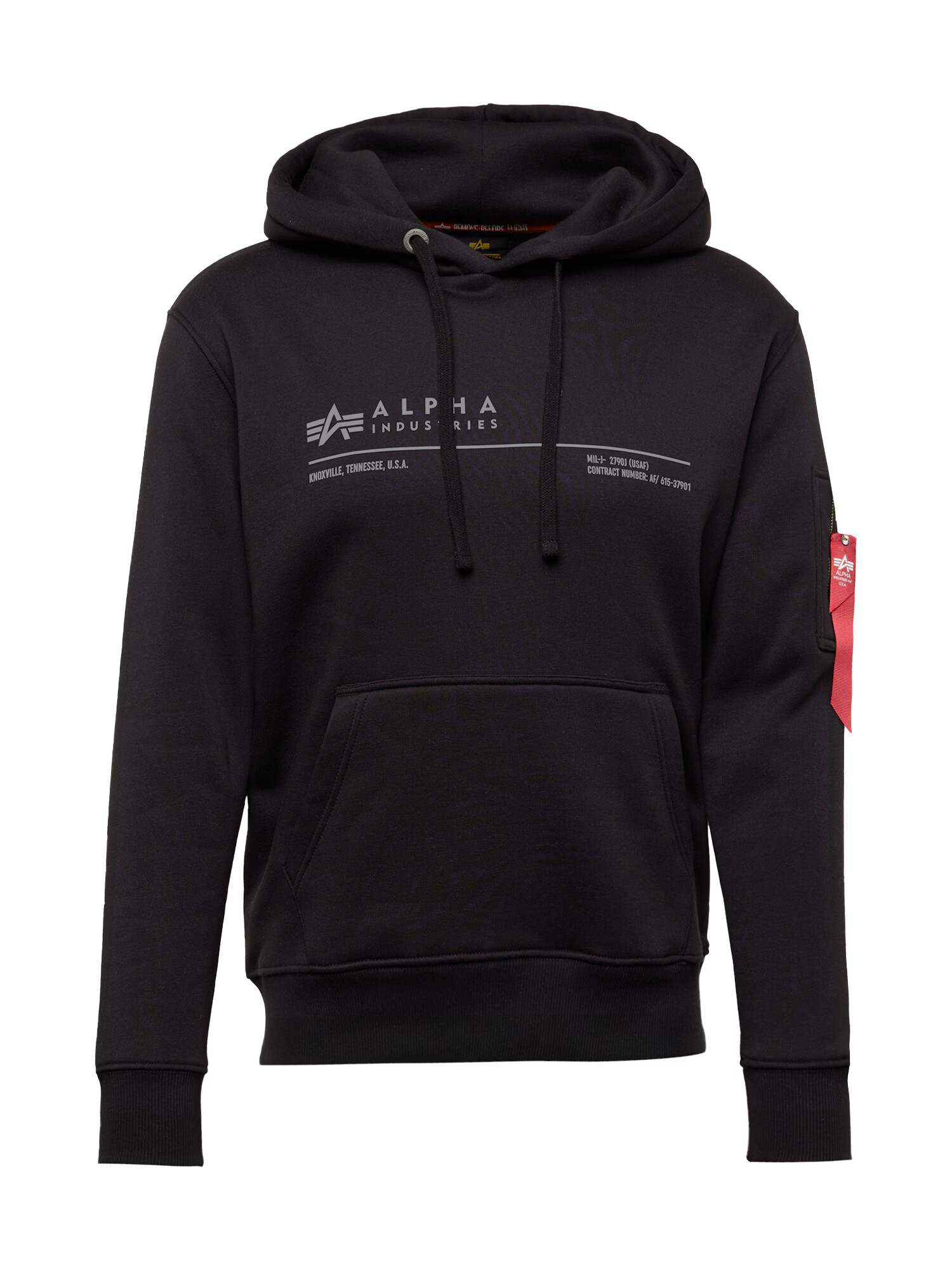 ALPHA INDUSTRIES Mikina sivá / červená / čierna - Pepit.sk