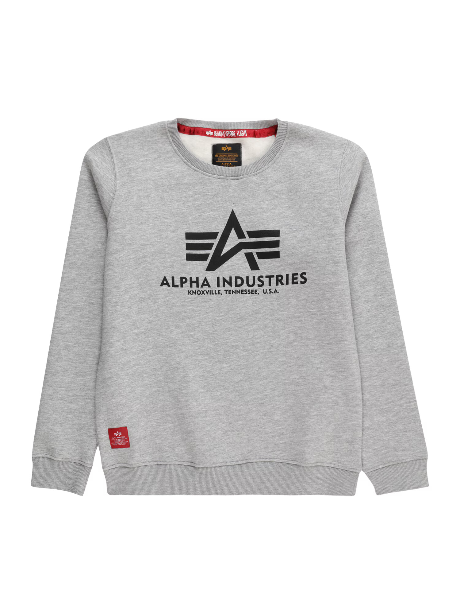 ALPHA INDUSTRIES Mikina sivá melírovaná / krvavo červená / čierna - Pepit.sk