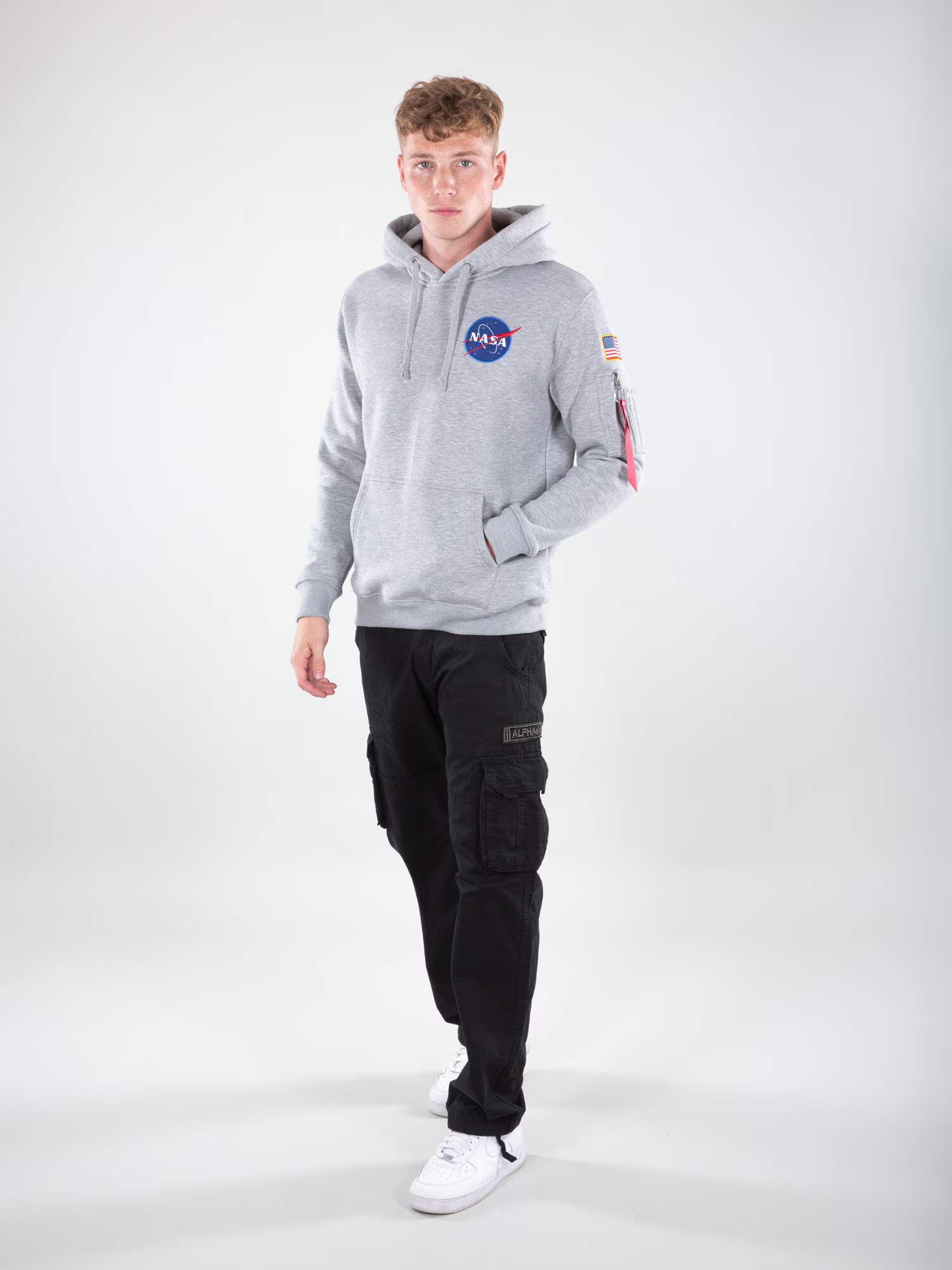 ALPHA INDUSTRIES Mikina 'Space Shuttle' modrá / sivá melírovaná / čierna / biela - Pepit.sk