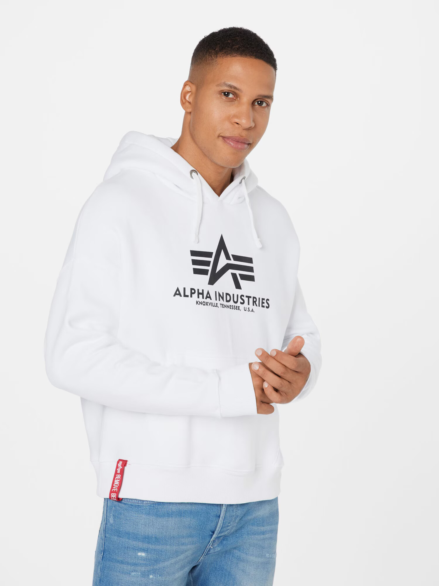 ALPHA INDUSTRIES Mikina tmavomodrá / biela - Pepit.sk