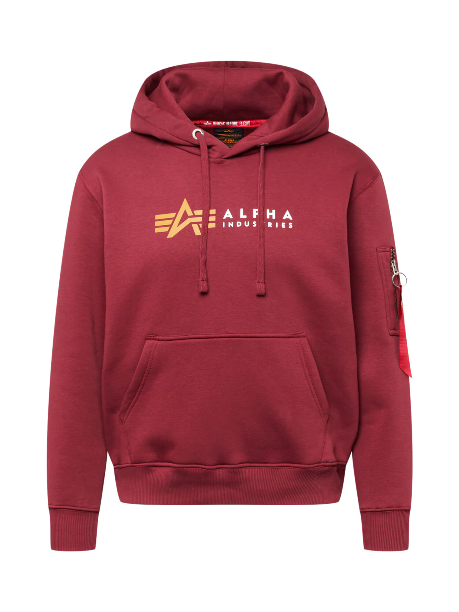 ALPHA INDUSTRIES Mikina tmavožltá / burgundská / biela - Pepit.sk