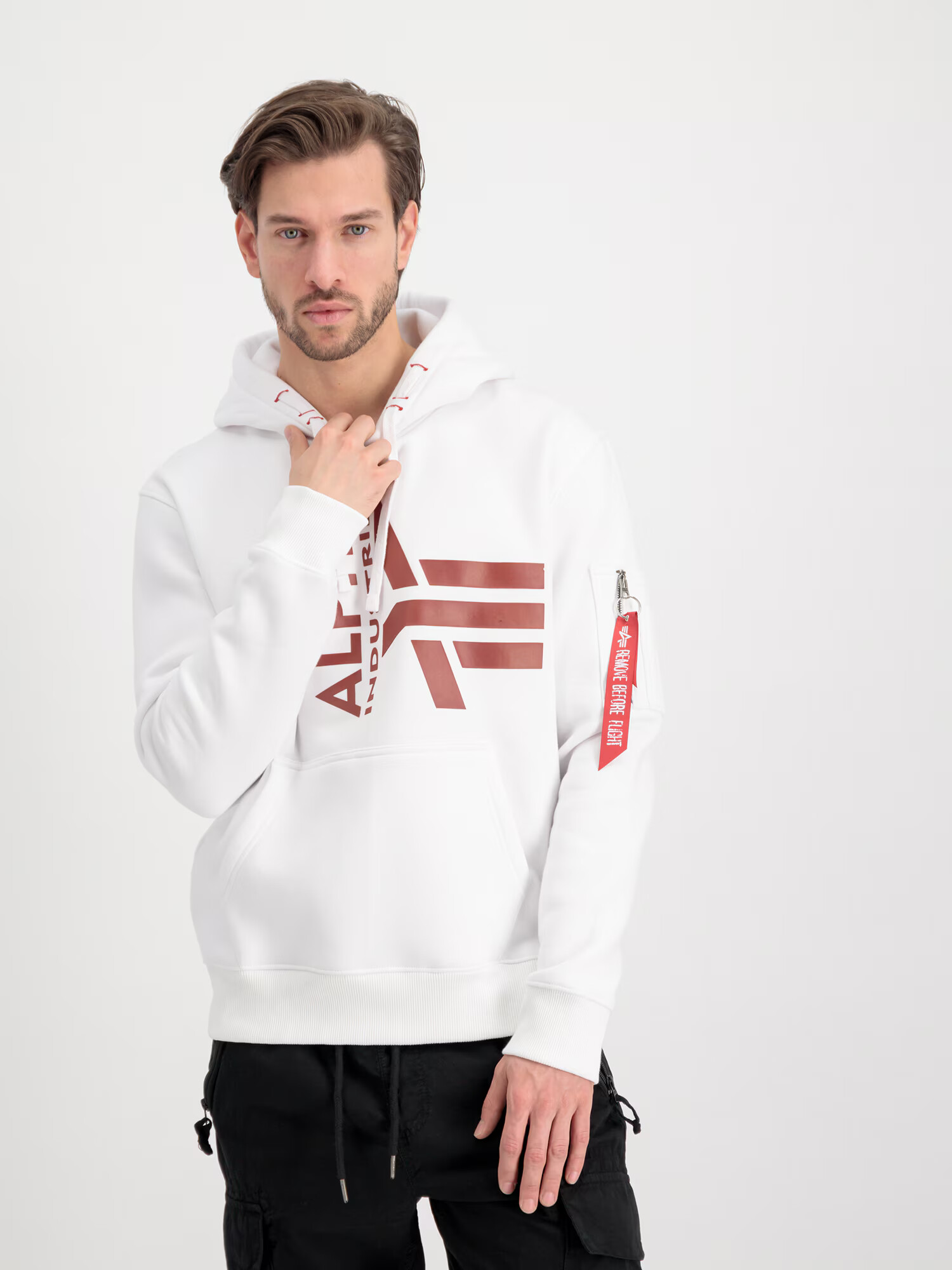 ALPHA INDUSTRIES Mikina vínovo červená / biela - Pepit.sk