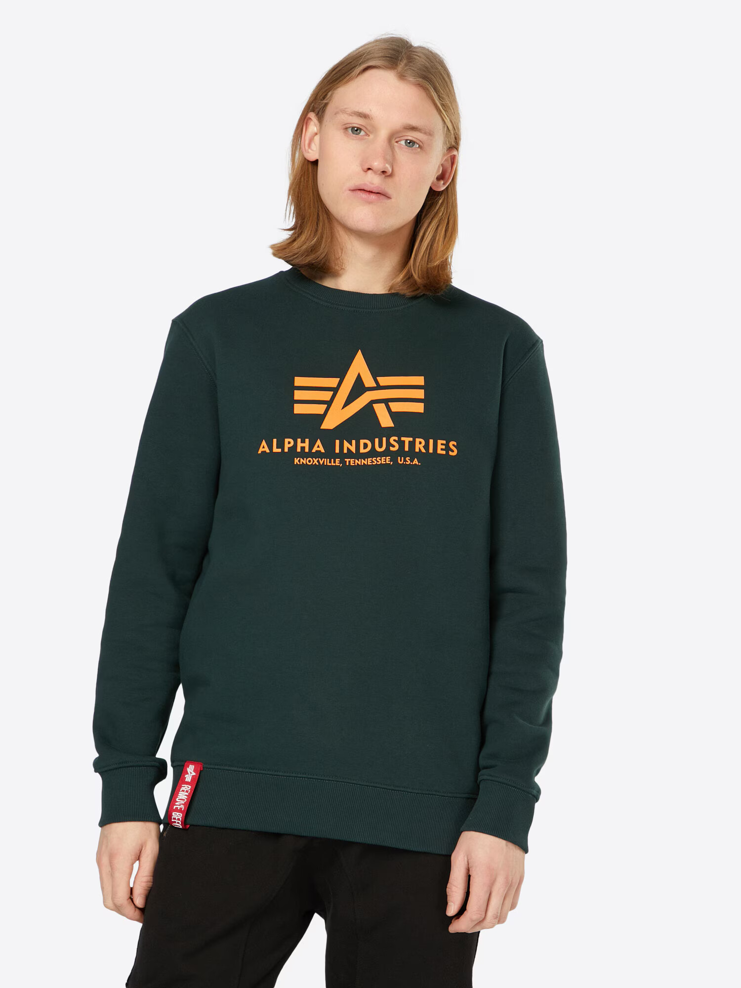 ALPHA INDUSTRIES Mikina jedľová / mandarínková / červená / biela - Pepit.sk