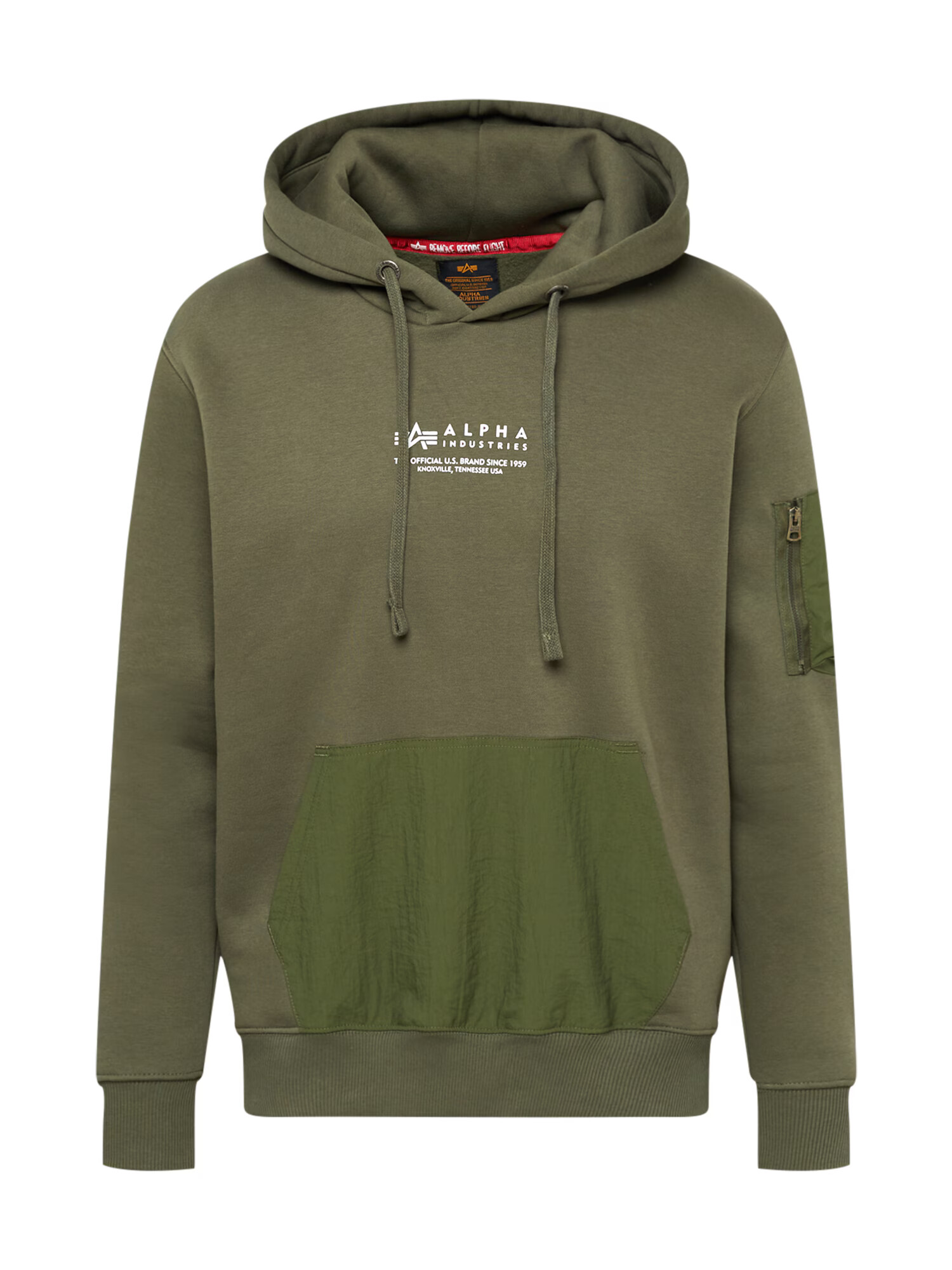 ALPHA INDUSTRIES Mikina zelená / olivová / šedobiela - Pepit.sk