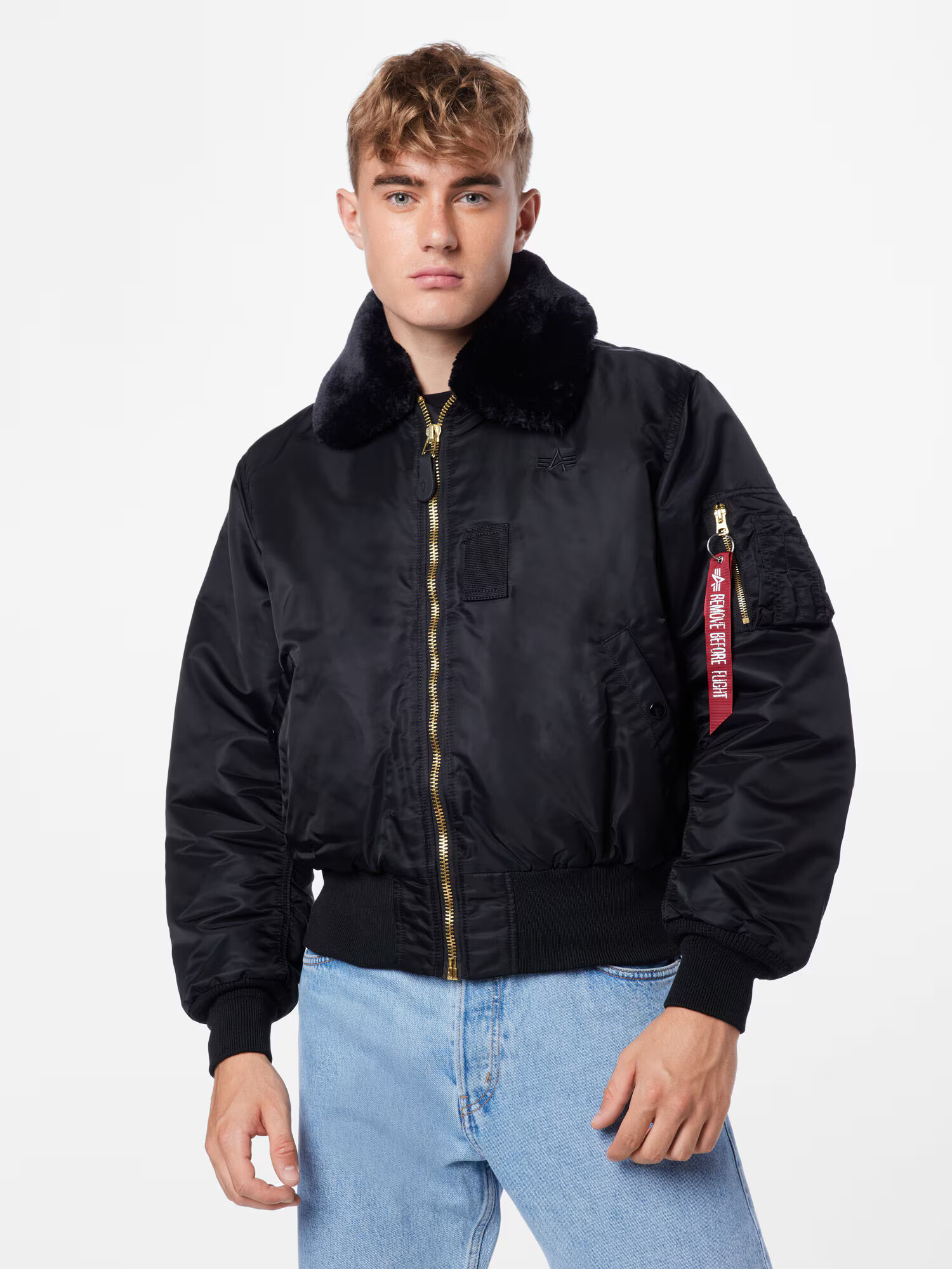 ALPHA INDUSTRIES Prechodná bunda 'B15' červená / čierna / biela - Pepit.sk