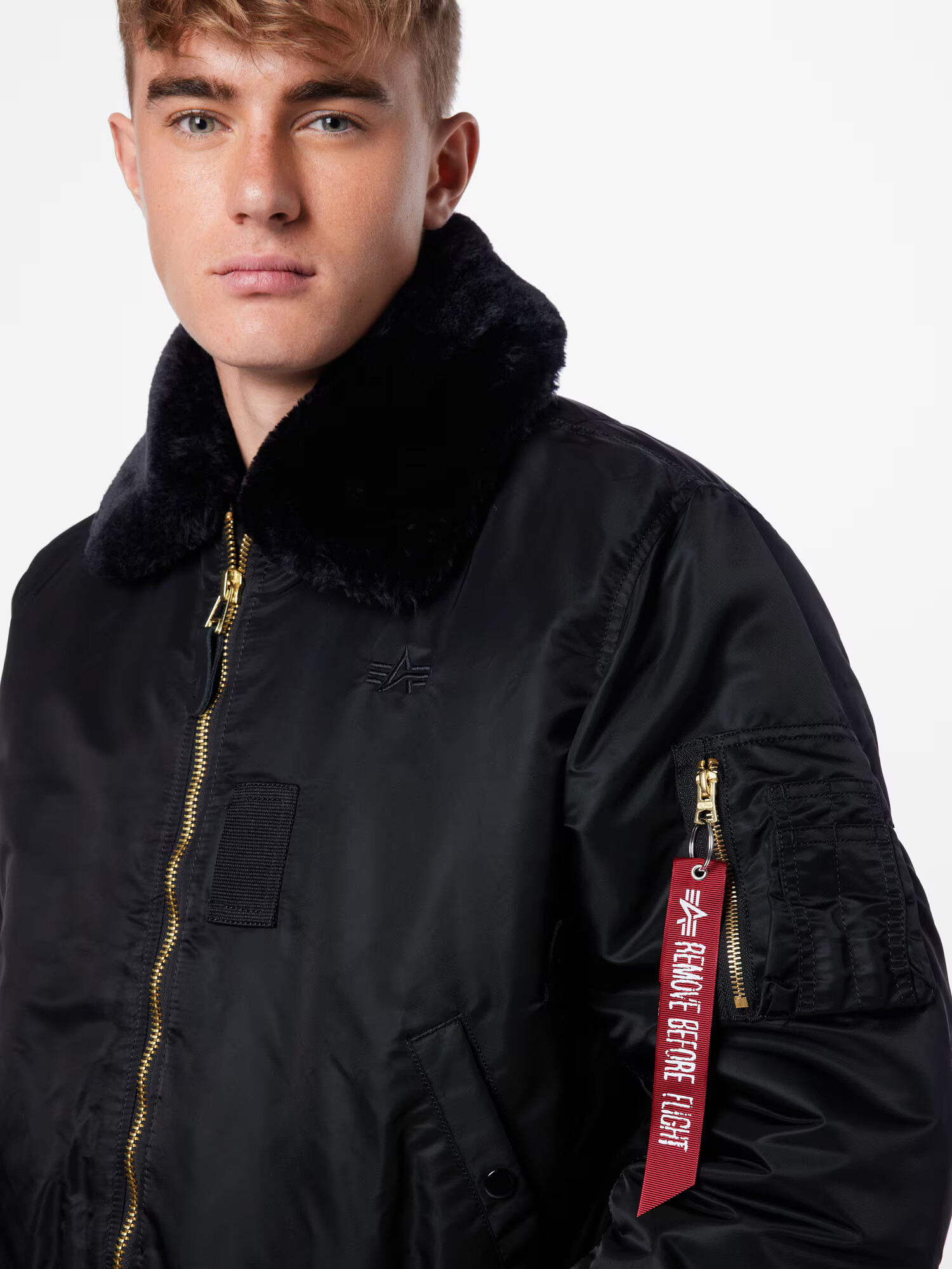 ALPHA INDUSTRIES Prechodná bunda 'B15' červená / čierna / biela - Pepit.sk