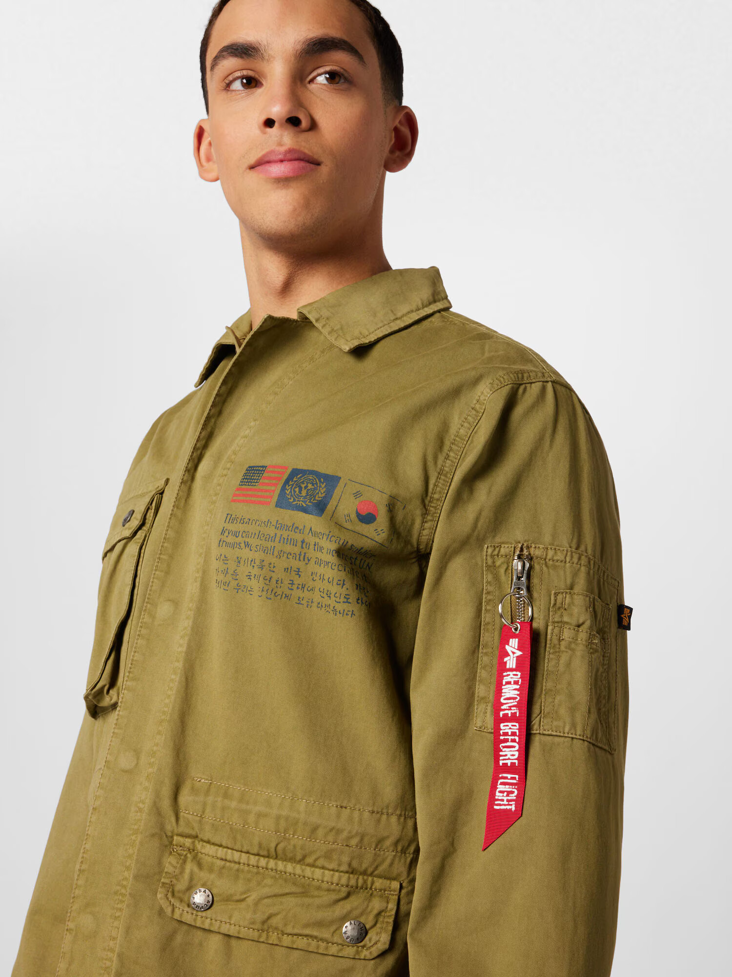 ALPHA INDUSTRIES Prechodná bunda enciánová / olivová / oranžová / jasne červená - Pepit.sk