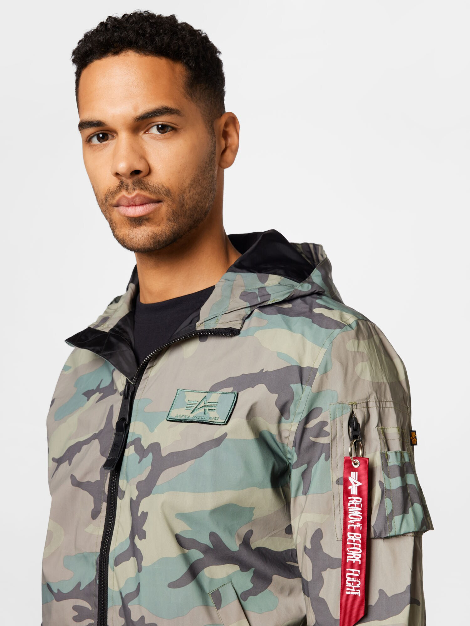 ALPHA INDUSTRIES Prechodná bunda farba ťavej srsti / sivá / nefritová / pastelovo zelená - Pepit.sk