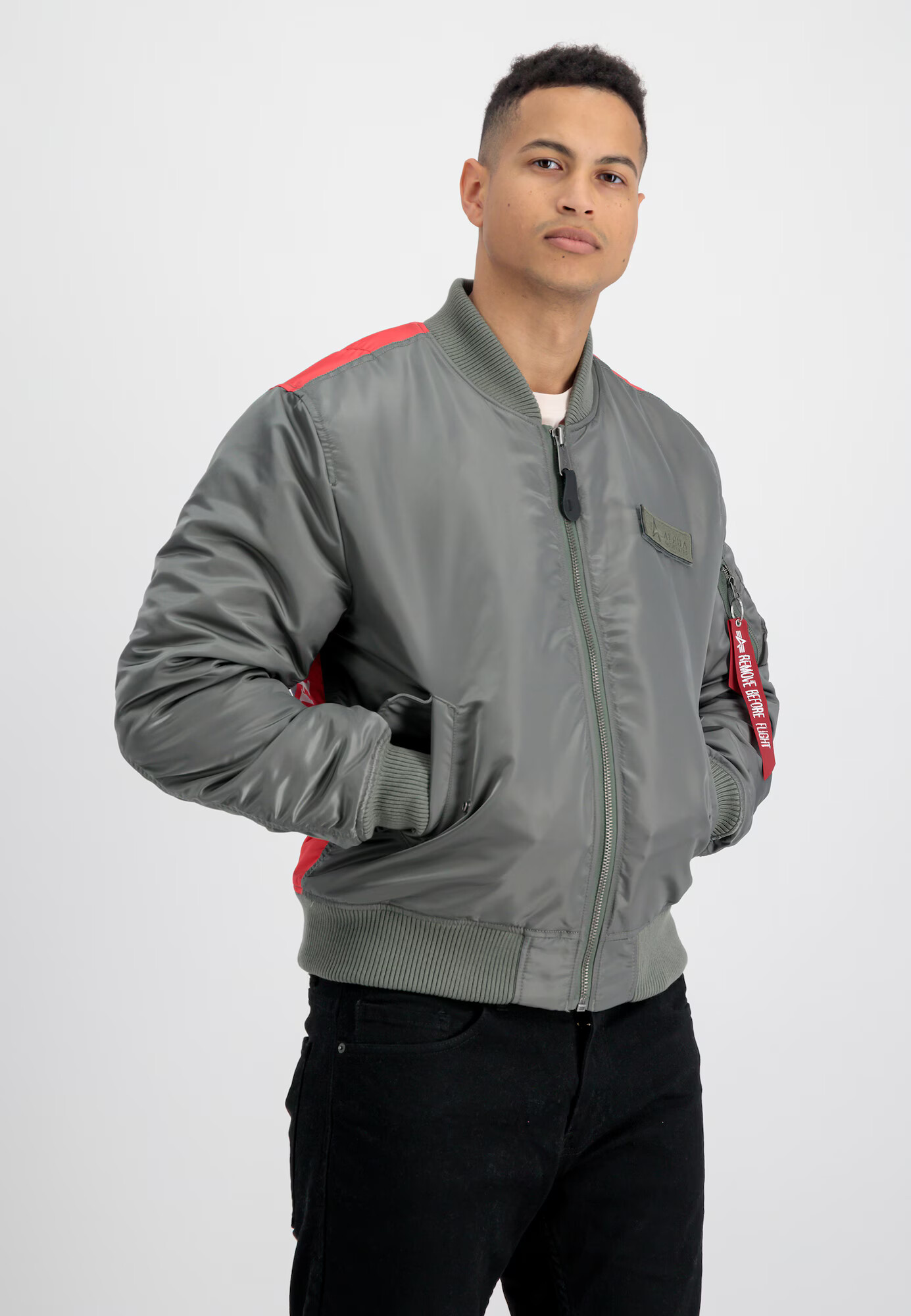 ALPHA INDUSTRIES Prechodná bunda 'Fighter Squadron' sivá / zmiešané farby - Pepit.sk