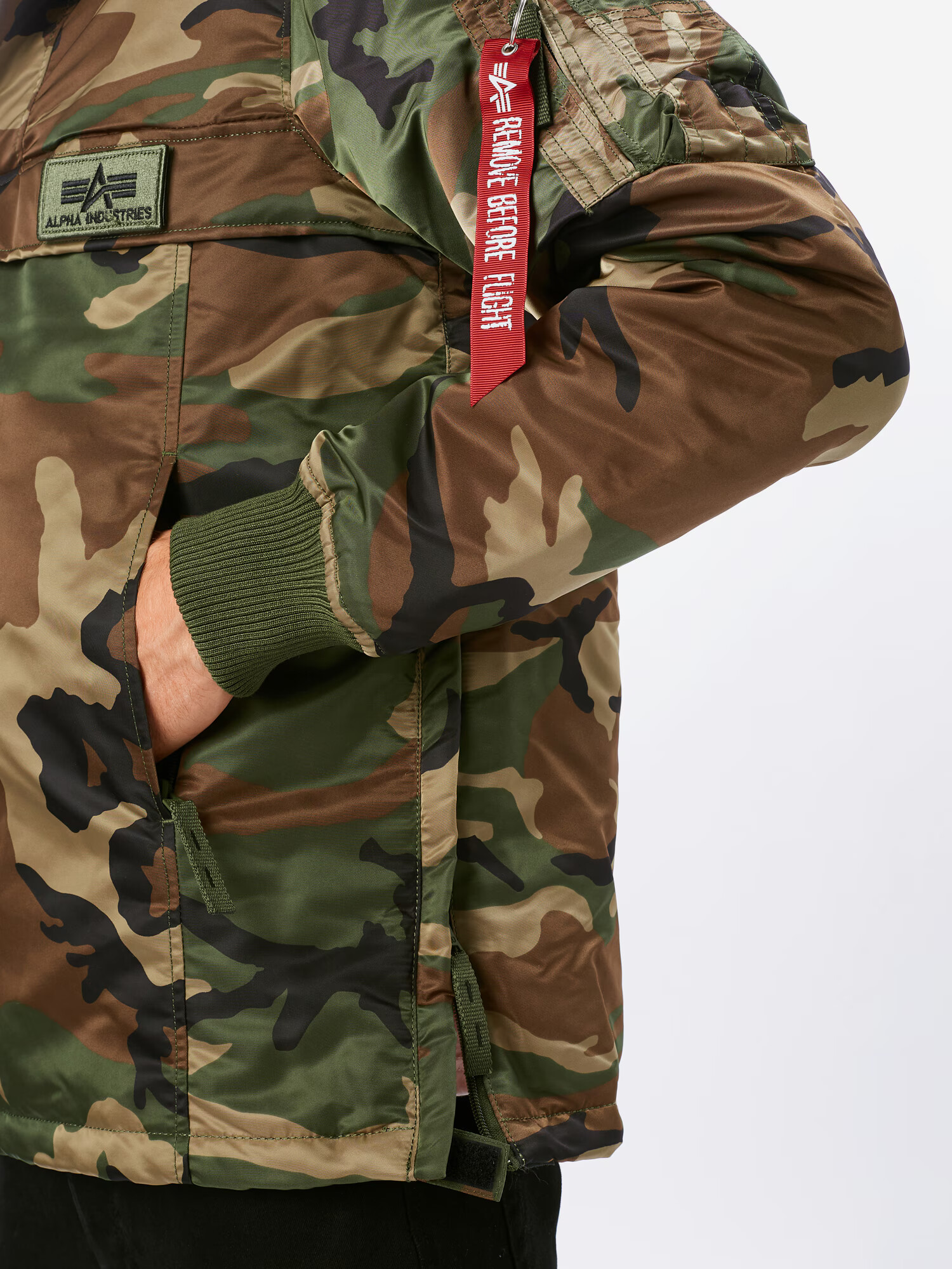 ALPHA INDUSTRIES Prechodná bunda hnedá / kaki / tmavozelená - Pepit.sk