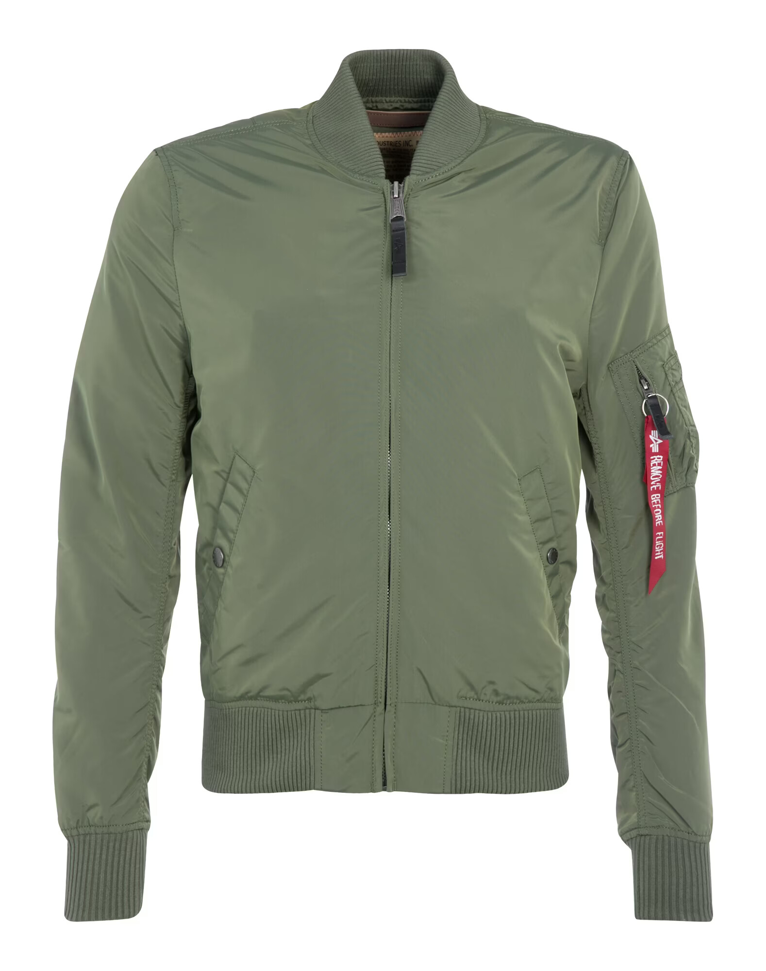 ALPHA INDUSTRIES Prechodná bunda 'MA-1 TT' kaki / červená / biela - Pepit.sk