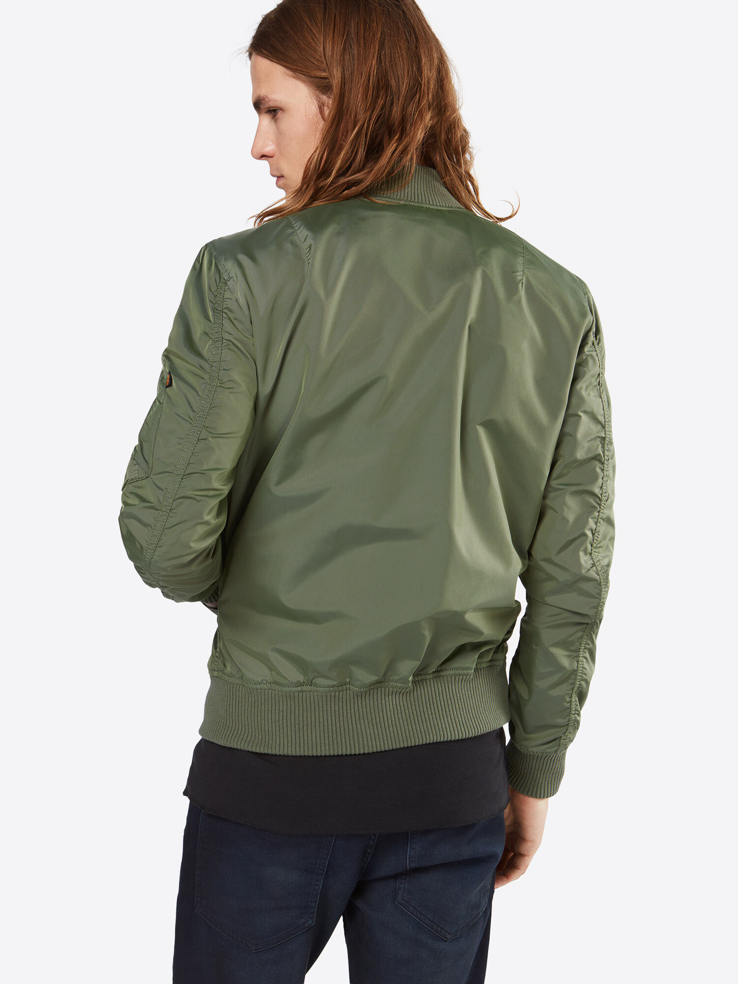 ALPHA INDUSTRIES Prechodná bunda 'MA-1 TT' kaki / červená / biela - Pepit.sk