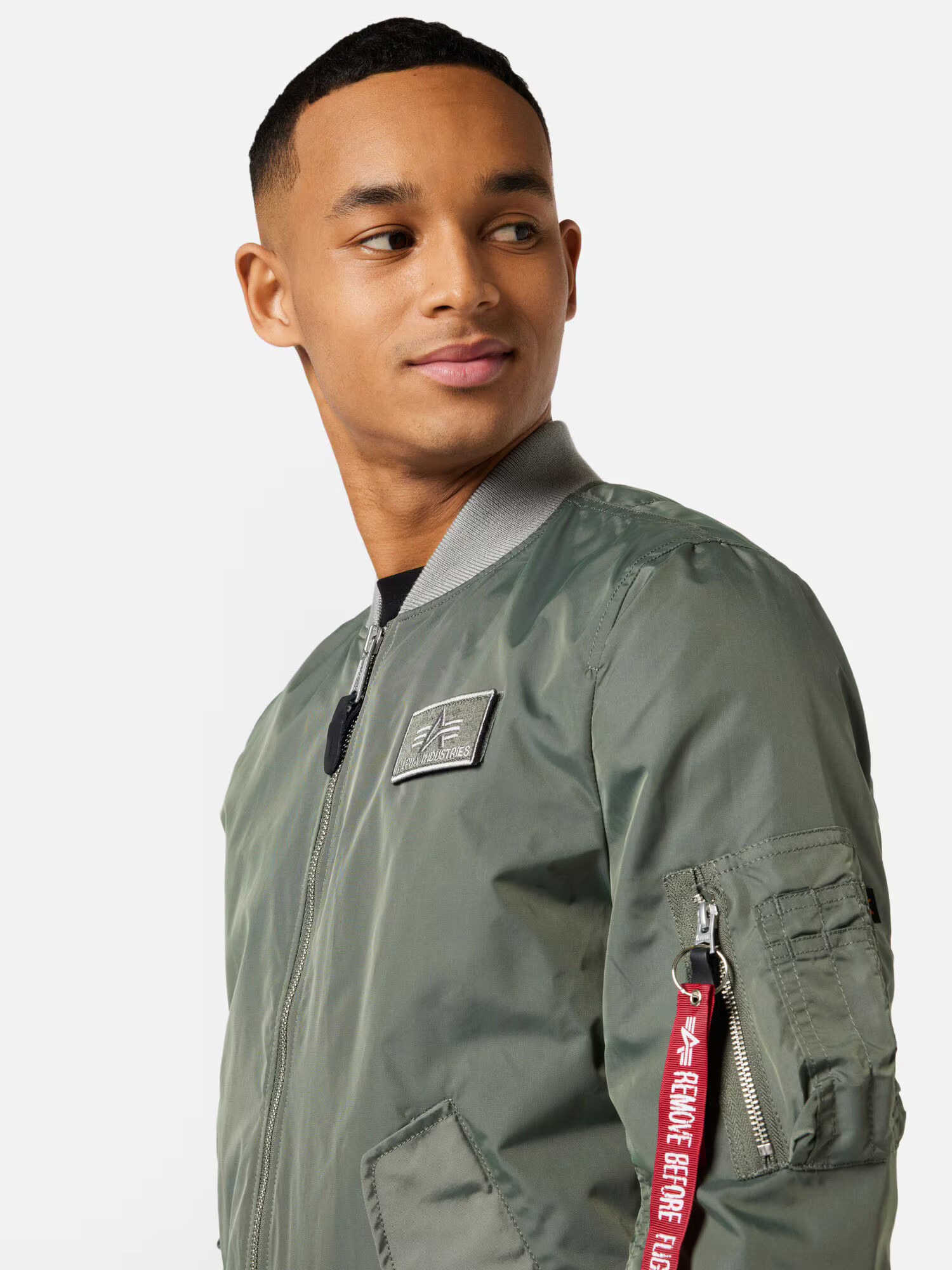 ALPHA INDUSTRIES Prechodná bunda kaki / červená / čierna - Pepit.sk