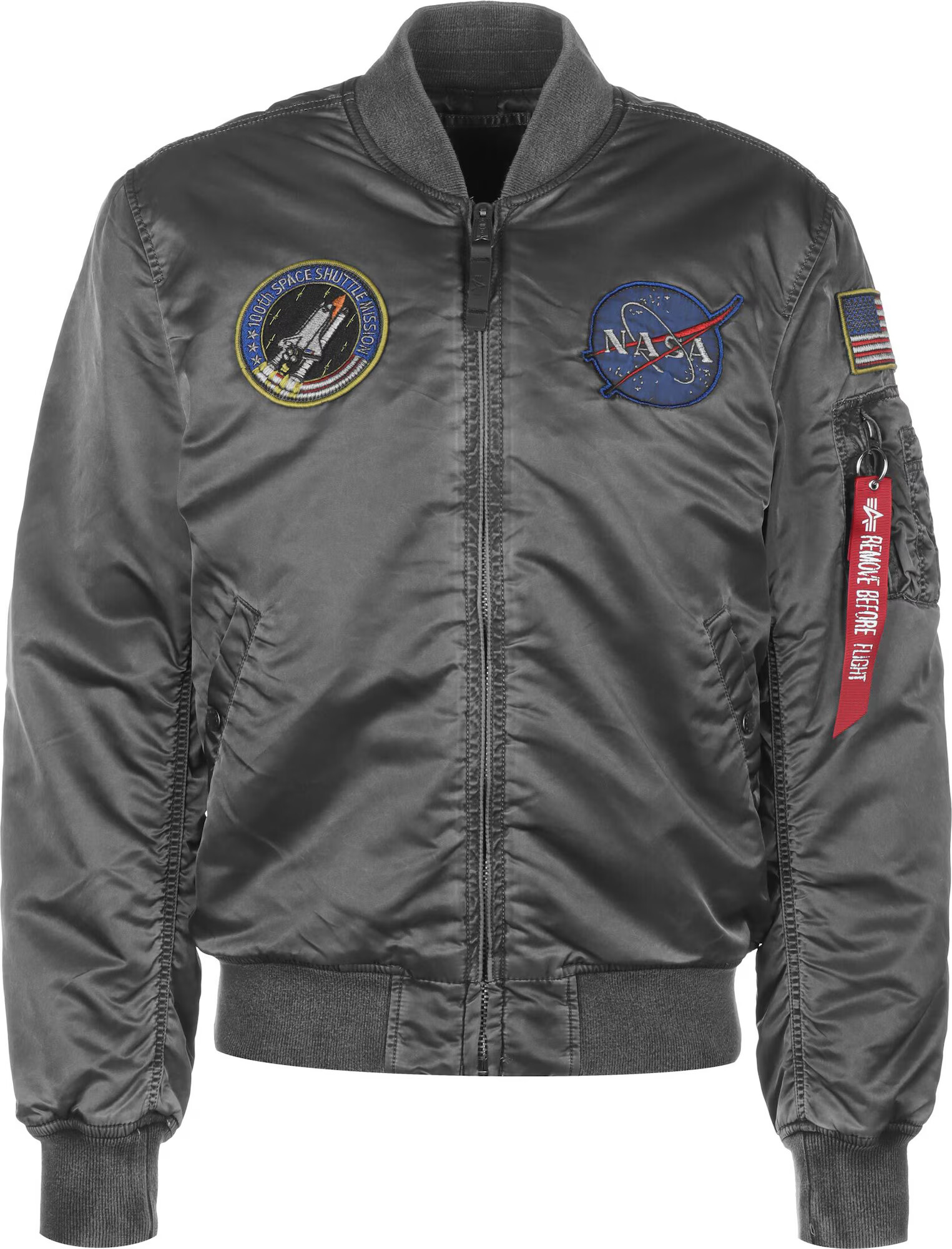 ALPHA INDUSTRIES Prechodná bunda 'MA-1 VF NASA' modrá / sivá / červená - Pepit.sk