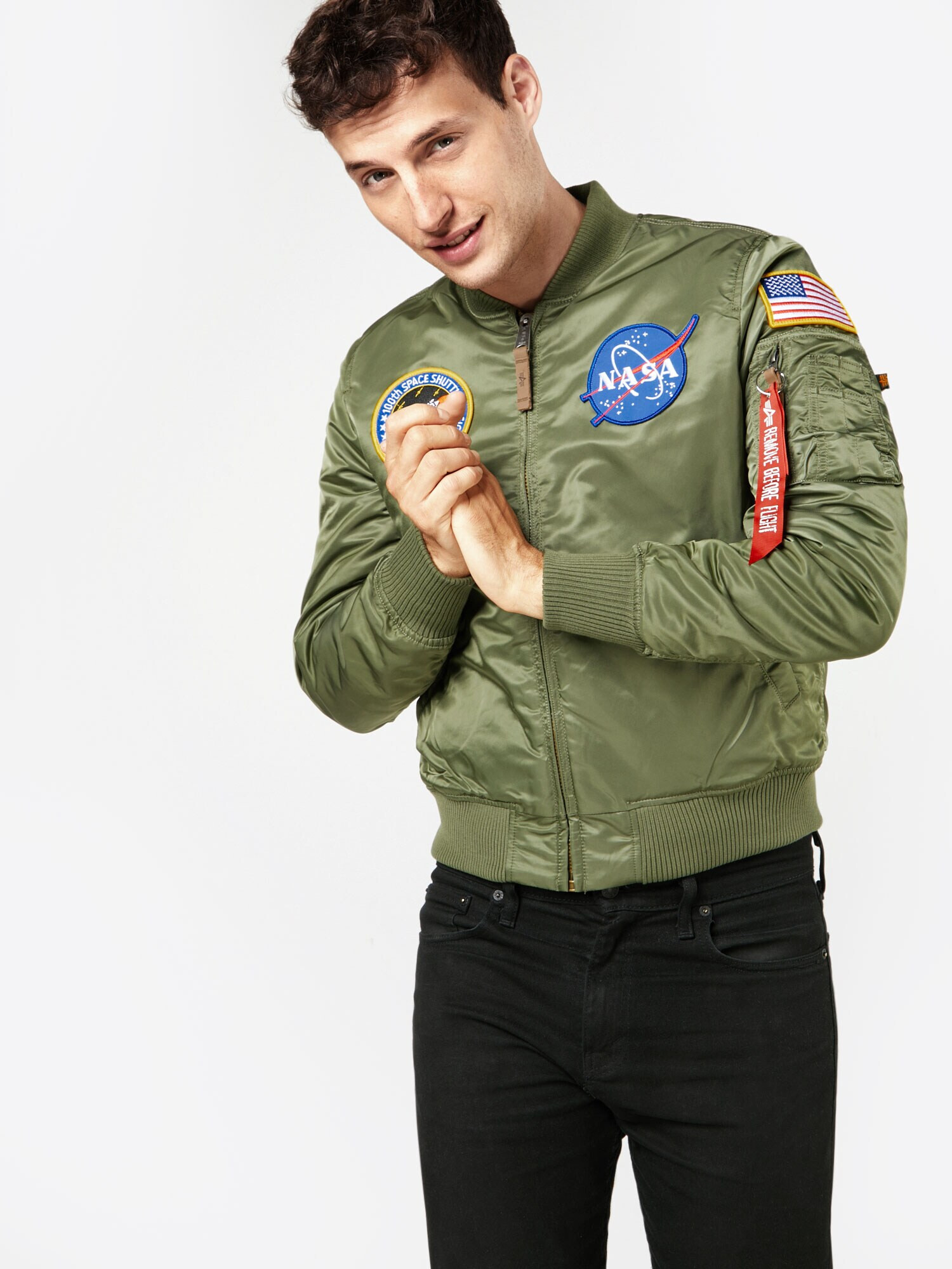 ALPHA INDUSTRIES Prechodná bunda 'MA-1 VF NASA' olivová - Pepit.sk