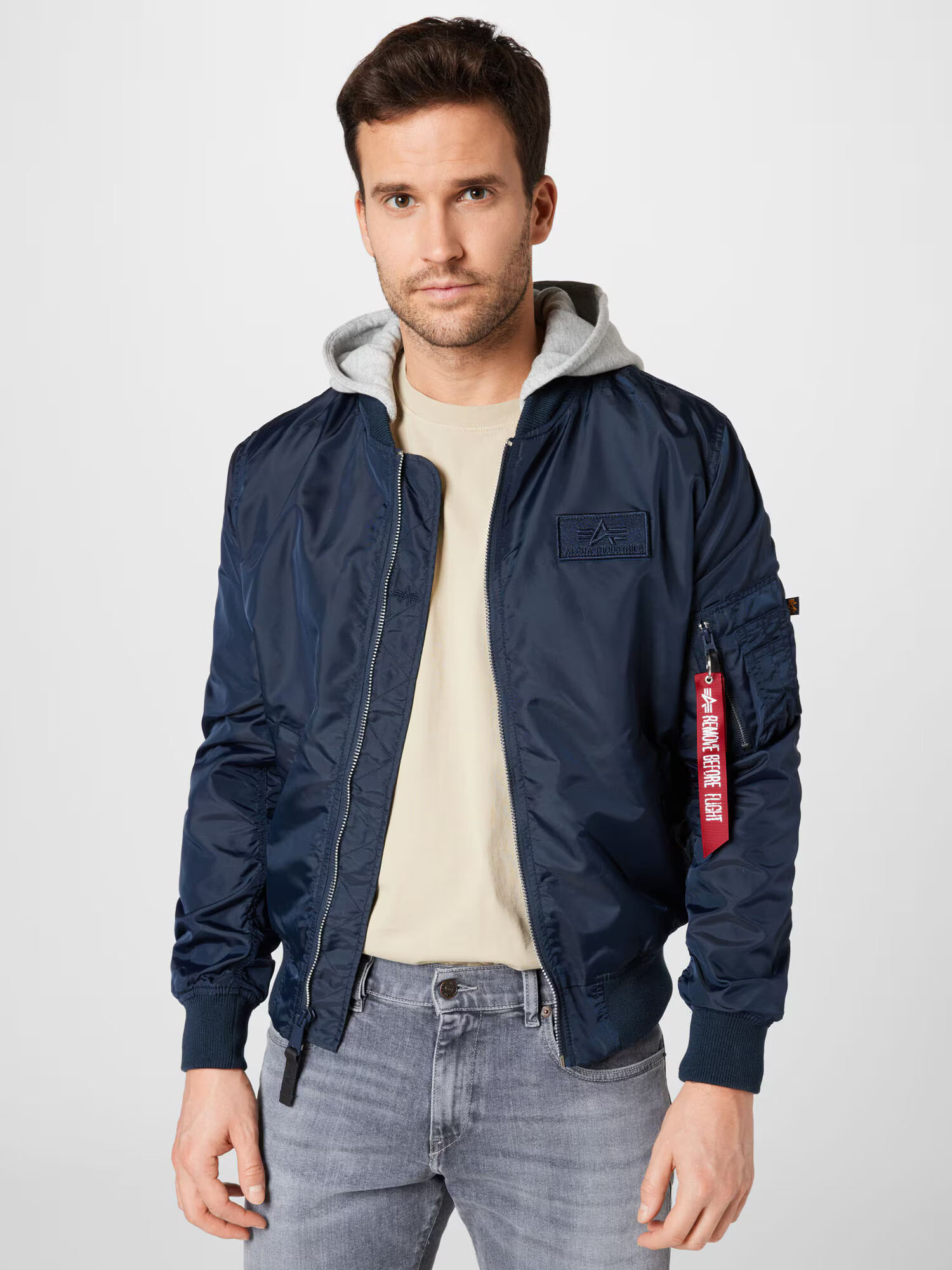 ALPHA INDUSTRIES Prechodná bunda námornícka modrá / sivá - Pepit.sk