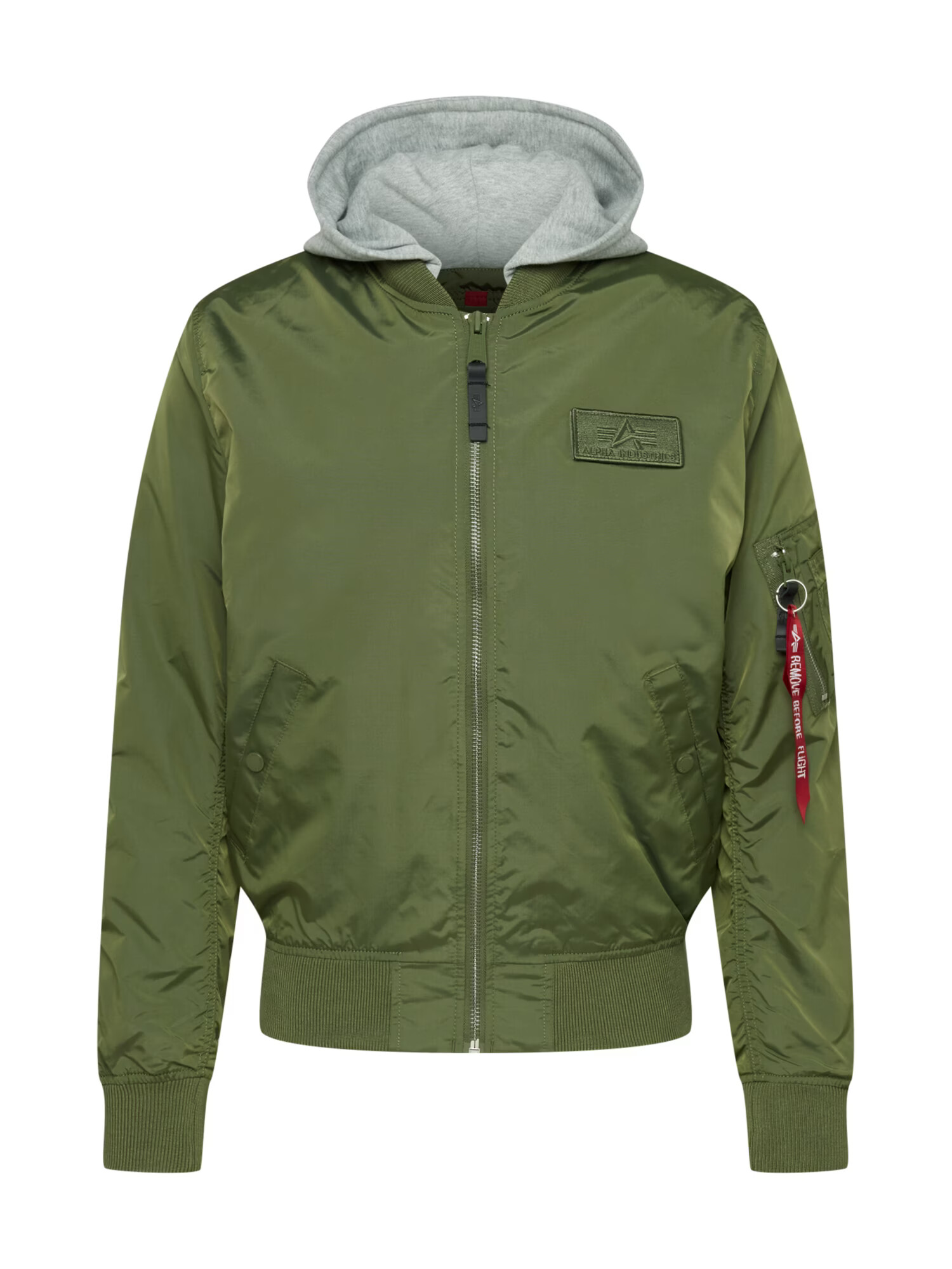 ALPHA INDUSTRIES Prechodná bunda sivá melírovaná / olivová / červená / biela - Pepit.sk