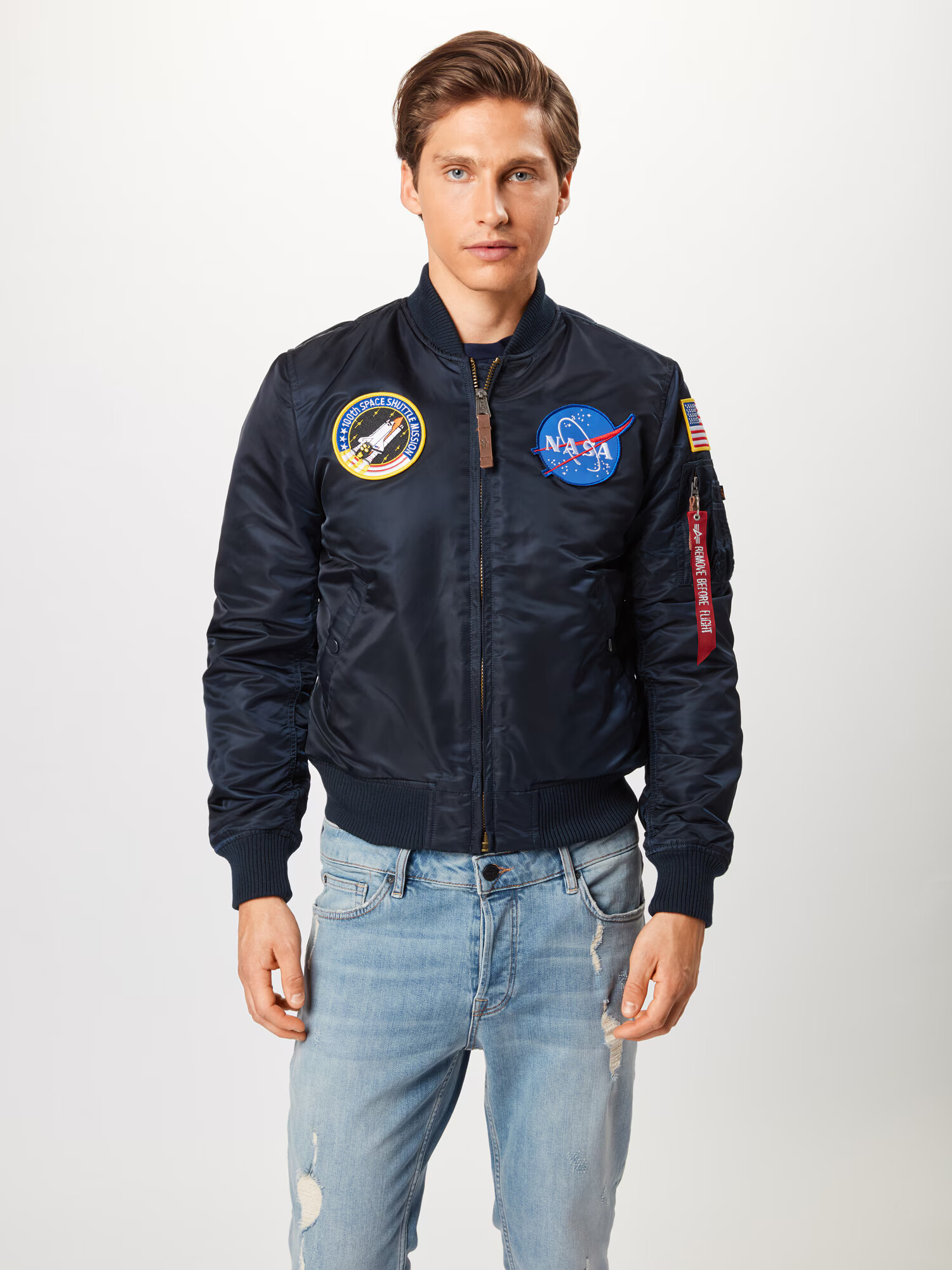 ALPHA INDUSTRIES Prechodná bunda 'VF NASA' tmavomodrá - Pepit.sk