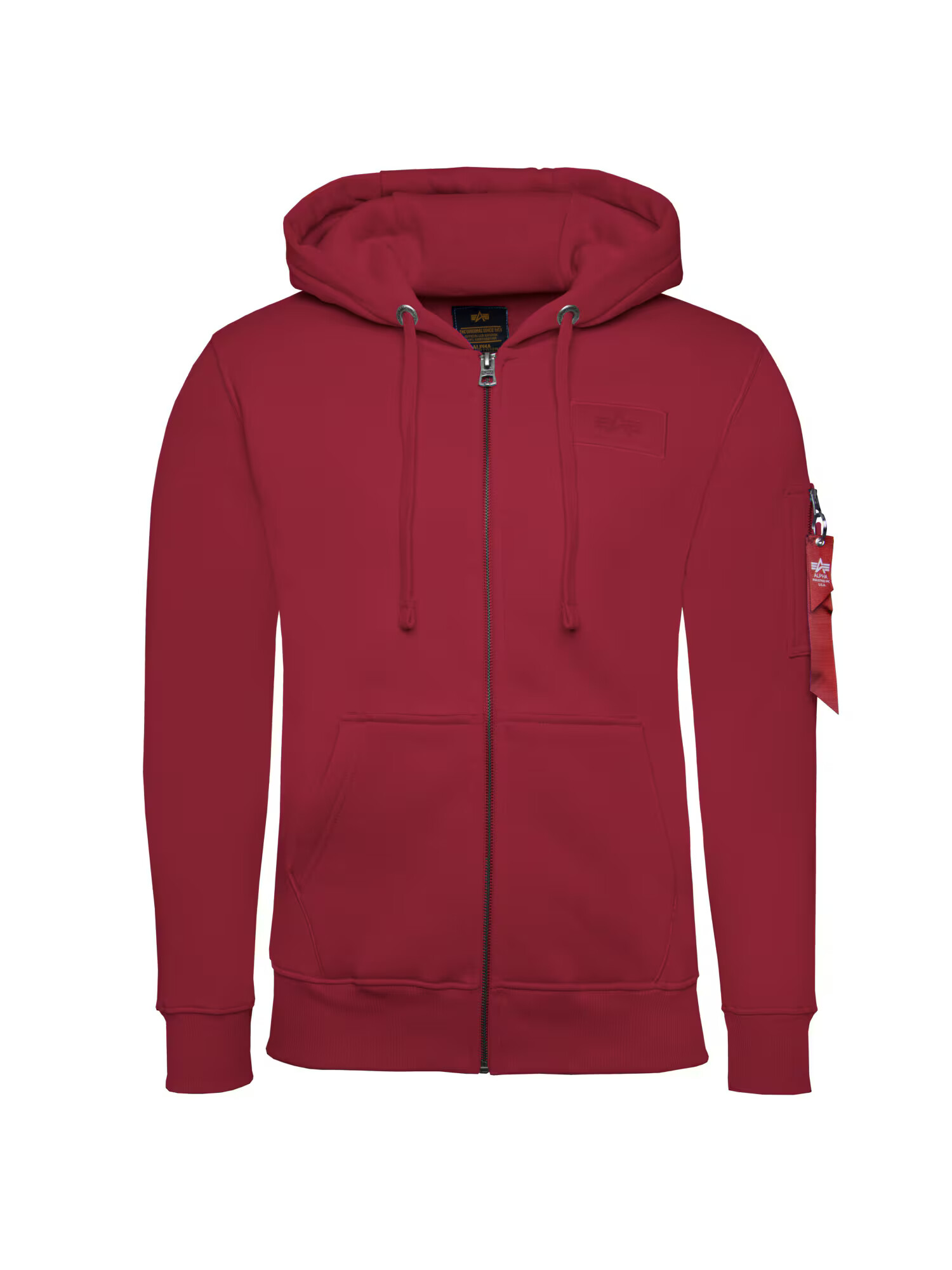 ALPHA INDUSTRIES Tepláková bunda čerešňová / biela - Pepit.sk