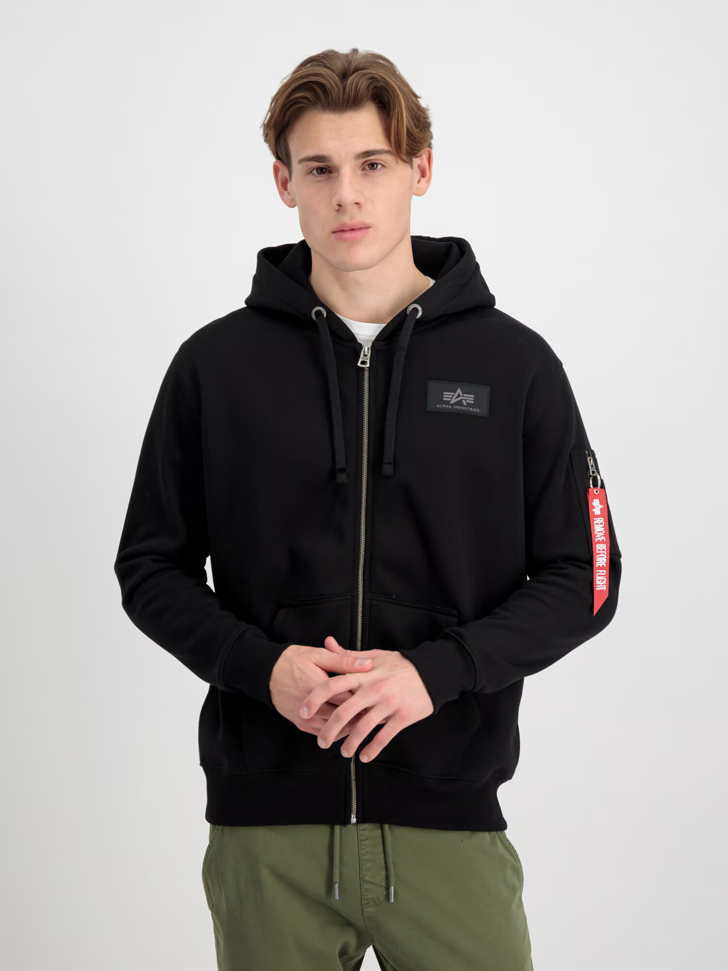 ALPHA INDUSTRIES Tepláková bunda čierna / biela - Pepit.sk