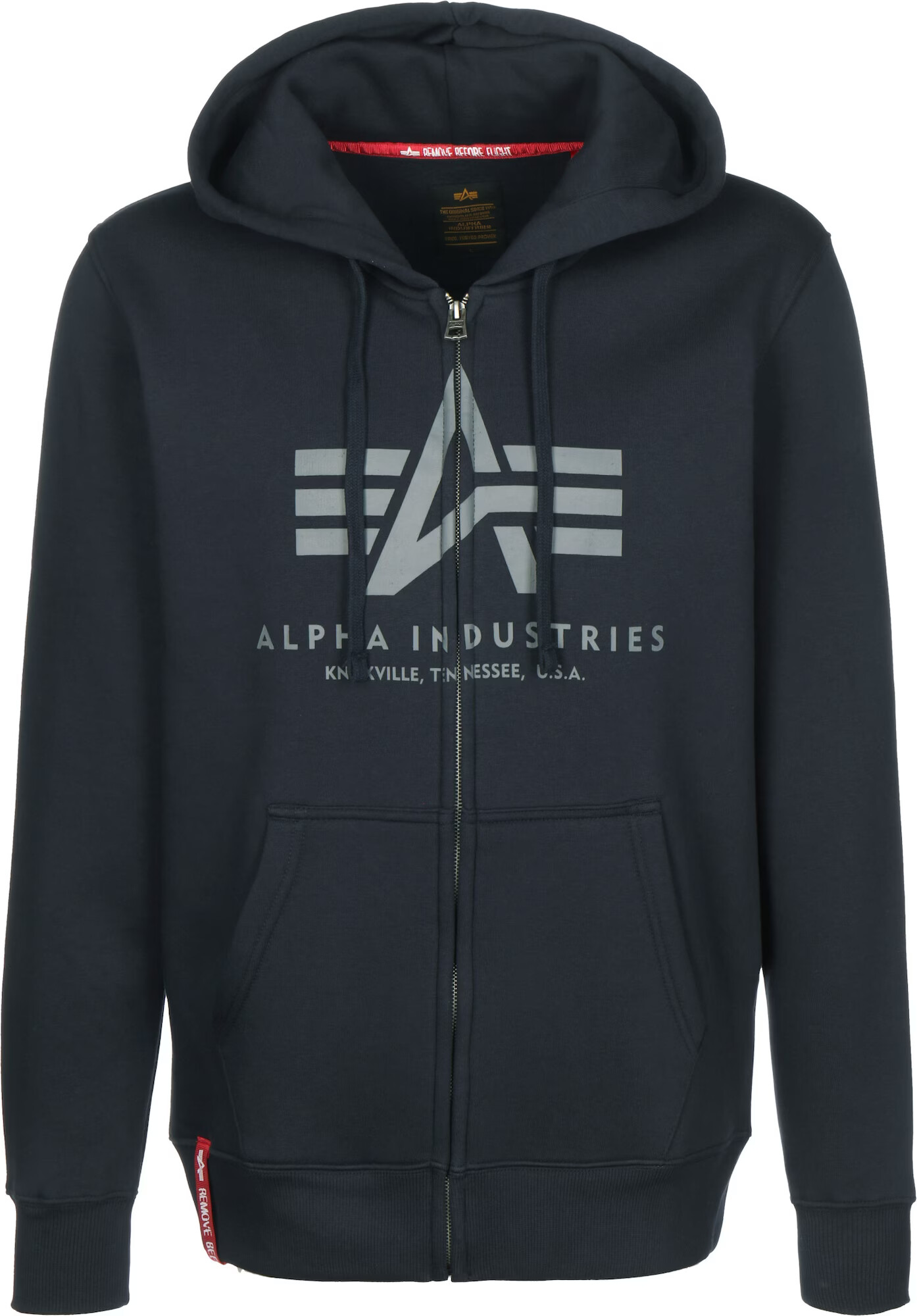 ALPHA INDUSTRIES Tepláková bunda námornícka modrá / sivá / červená / biela - Pepit.sk