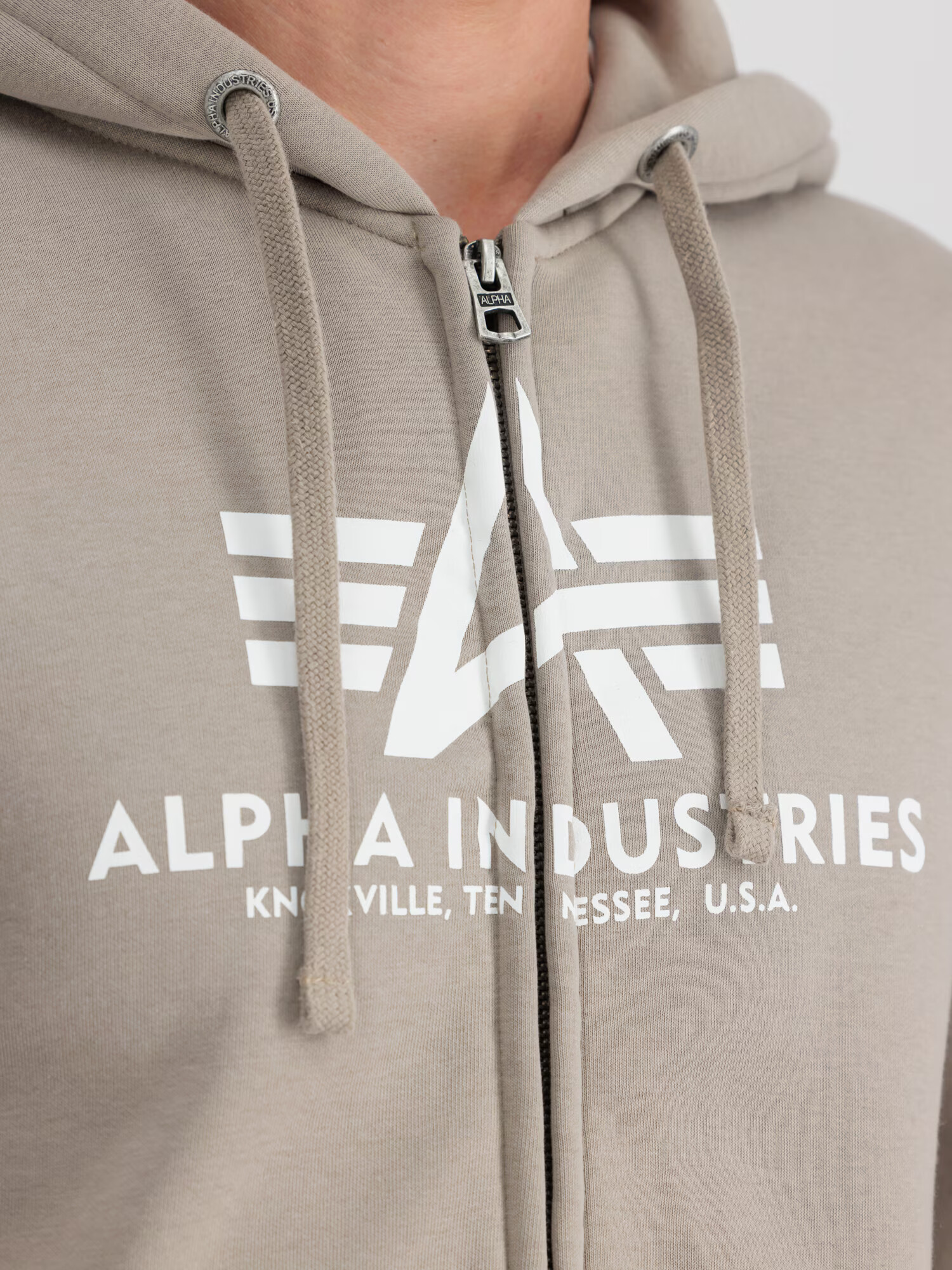 ALPHA INDUSTRIES Tepláková bunda piesková / biela - Pepit.sk