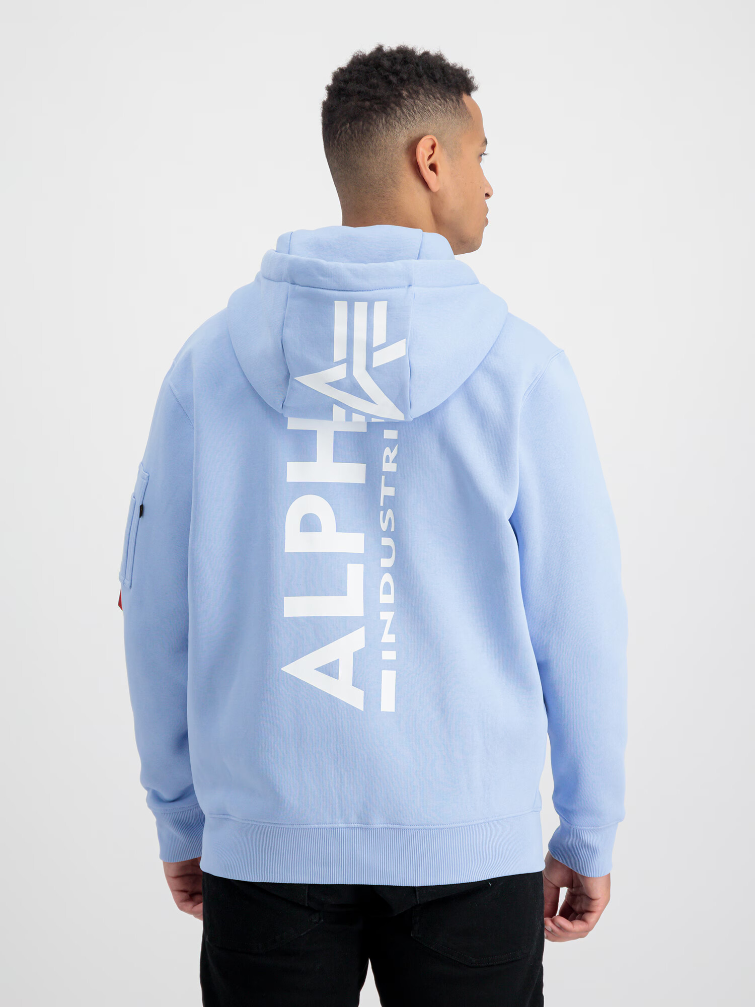 ALPHA INDUSTRIES Tepláková bunda svetlomodrá / biela - Pepit.sk