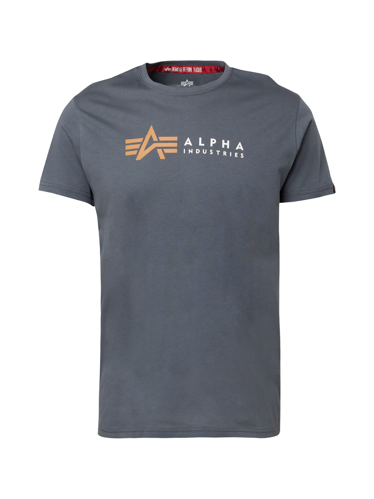 ALPHA INDUSTRIES Tričko grafitová / marhuľová / biela - Pepit.sk