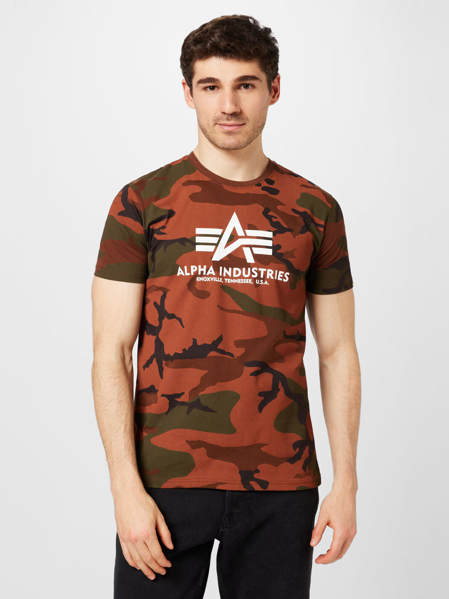 ALPHA INDUSTRIES Tričko hrdzavohnedá / antracitová / kaki / biela - Pepit.sk