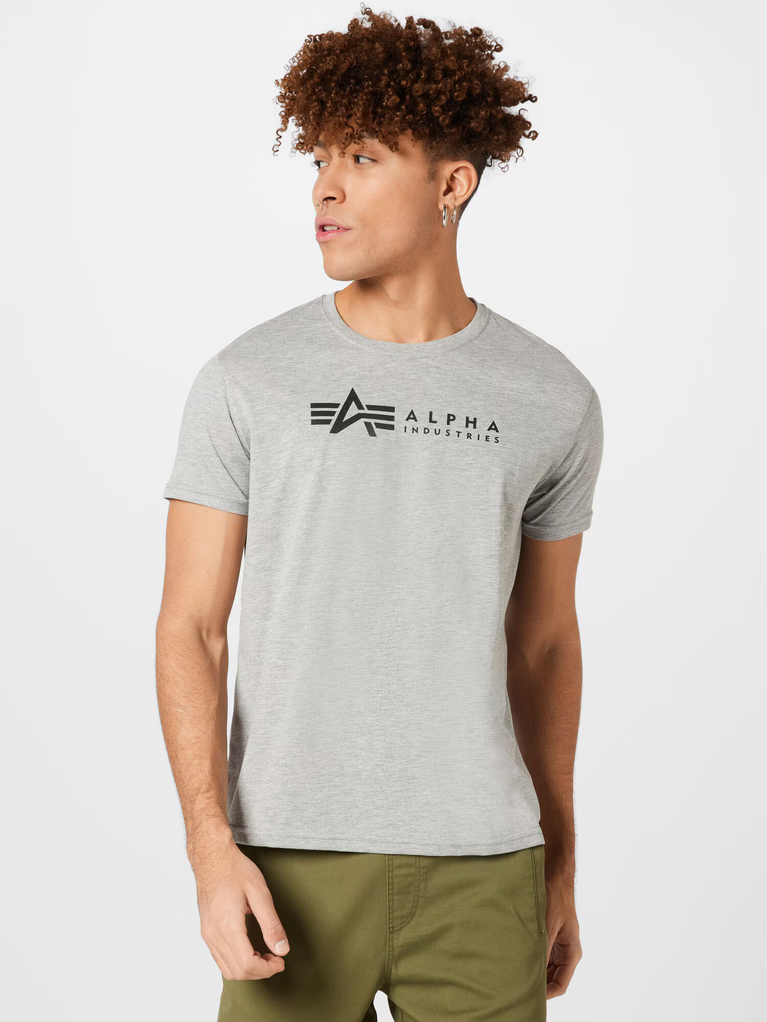 ALPHA INDUSTRIES Tričko námornícka modrá / sivá melírovaná / čierna / biela - Pepit.sk