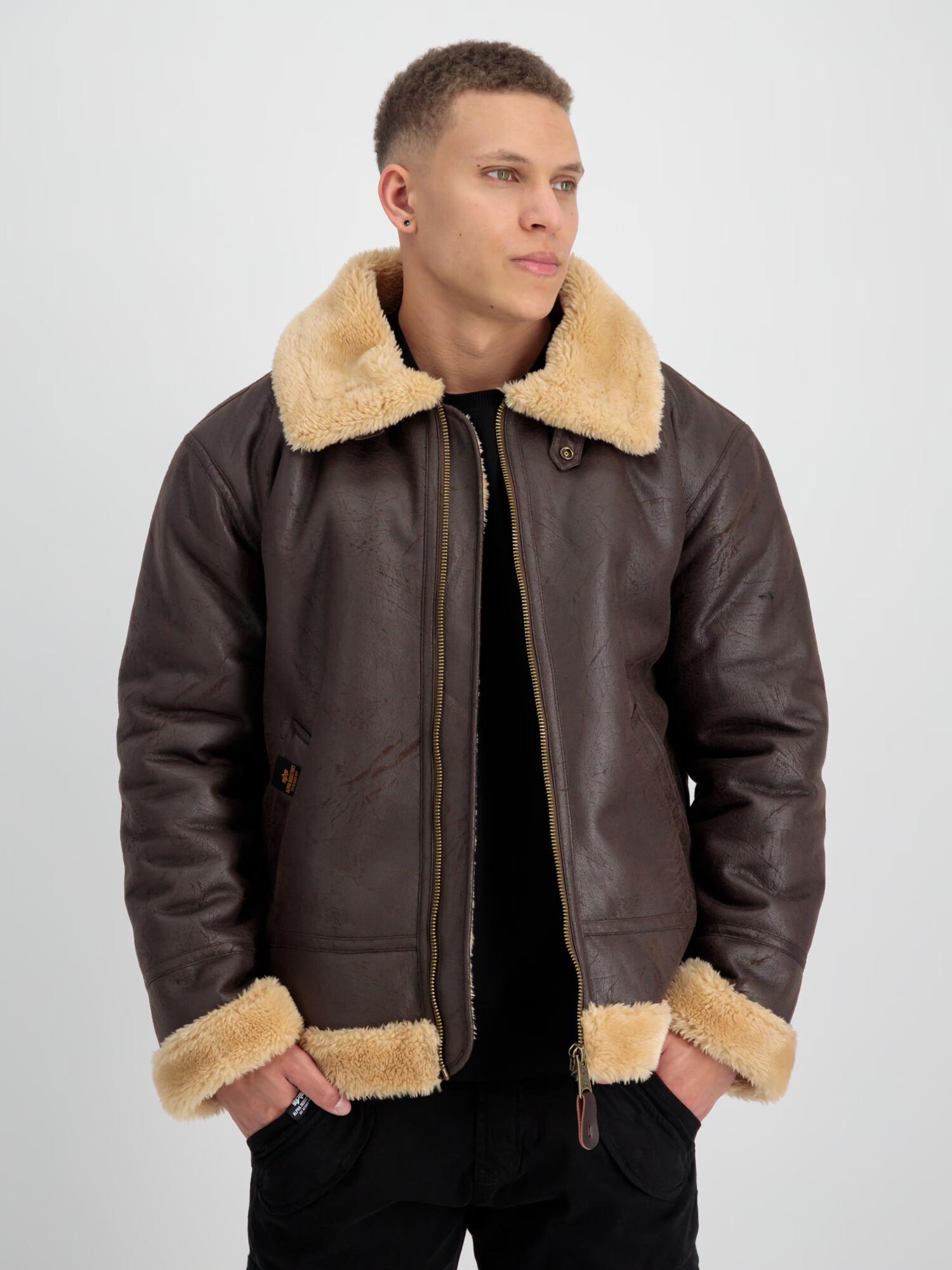 ALPHA INDUSTRIES Zimná bunda 'B3 FL' béžová / hnedá - Pepit.sk