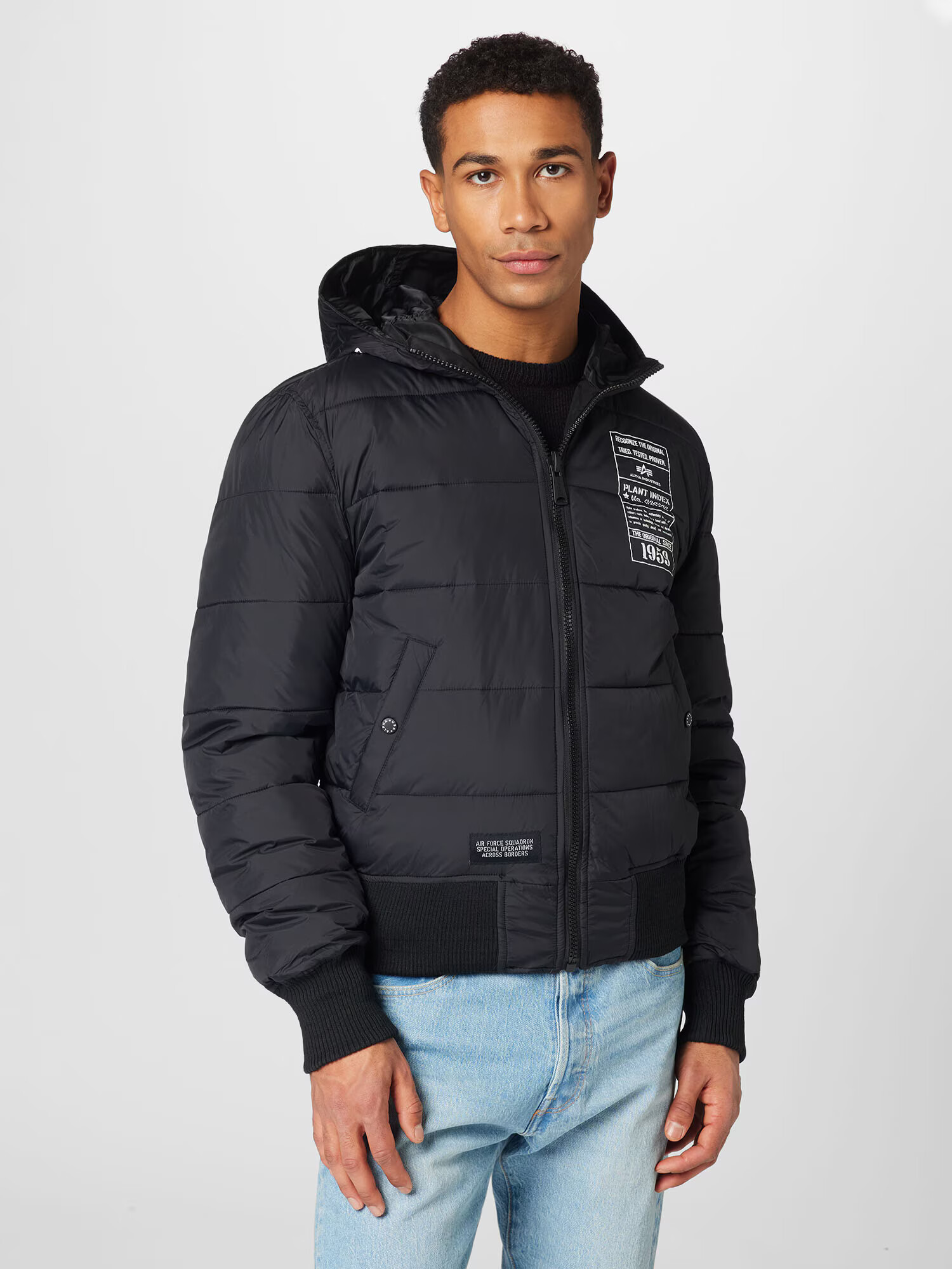 ALPHA INDUSTRIES Zimná bunda čierna / biela - Pepit.sk