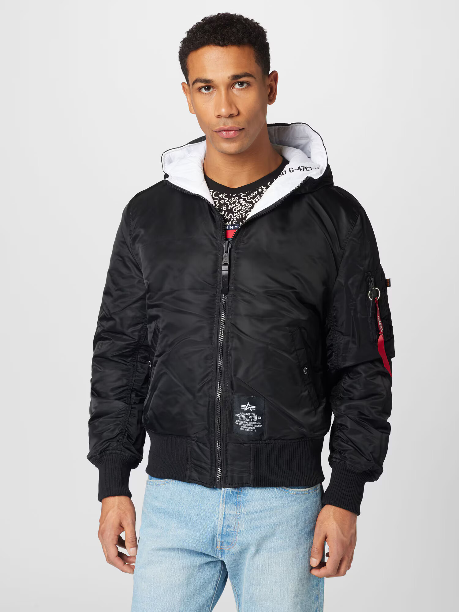 ALPHA INDUSTRIES Zimná bunda čierna / biela - Pepit.sk