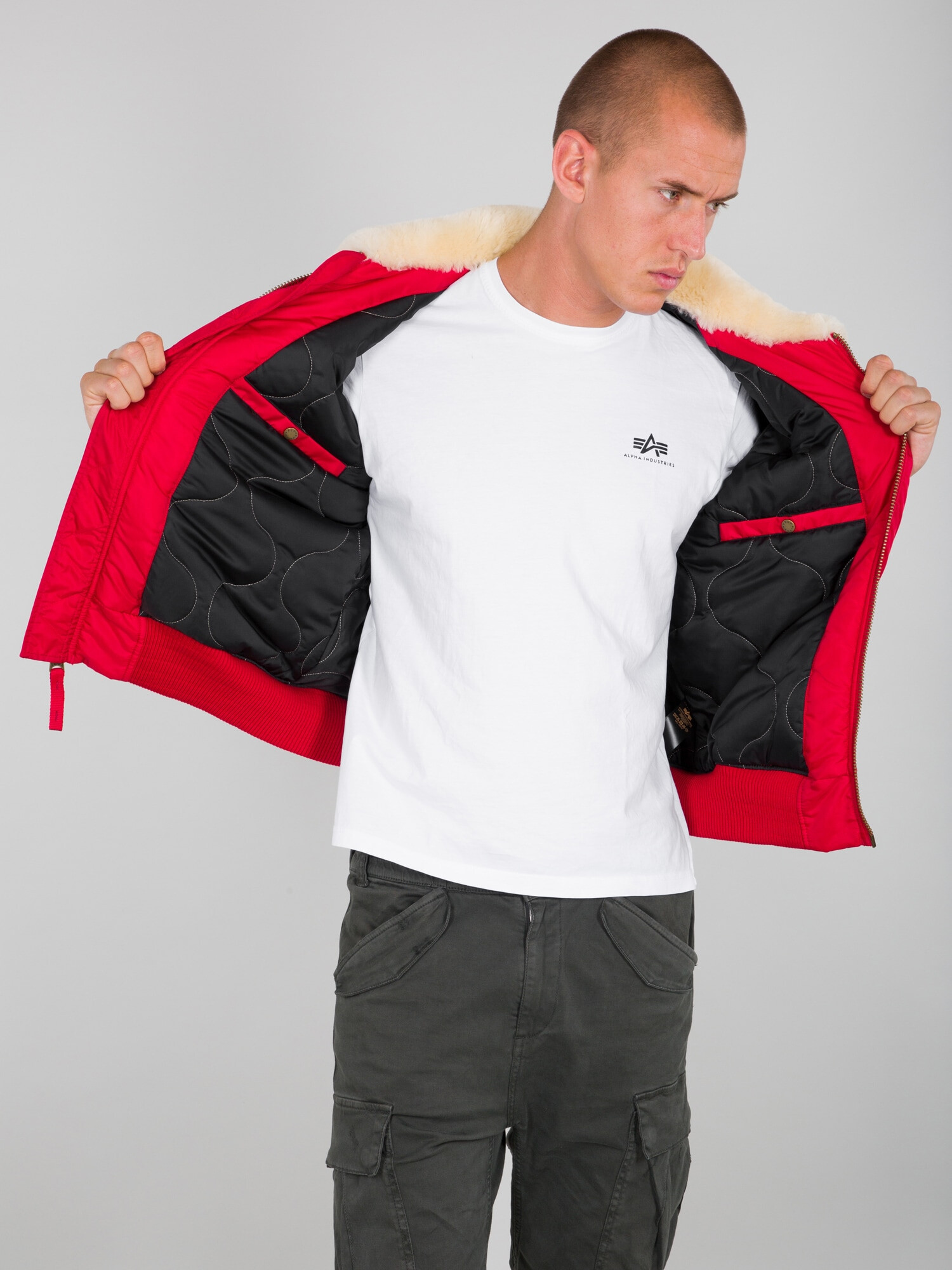 ALPHA INDUSTRIES Zimná bunda 'Injector III Air Force' zmiešané farby / červená - Pepit.sk