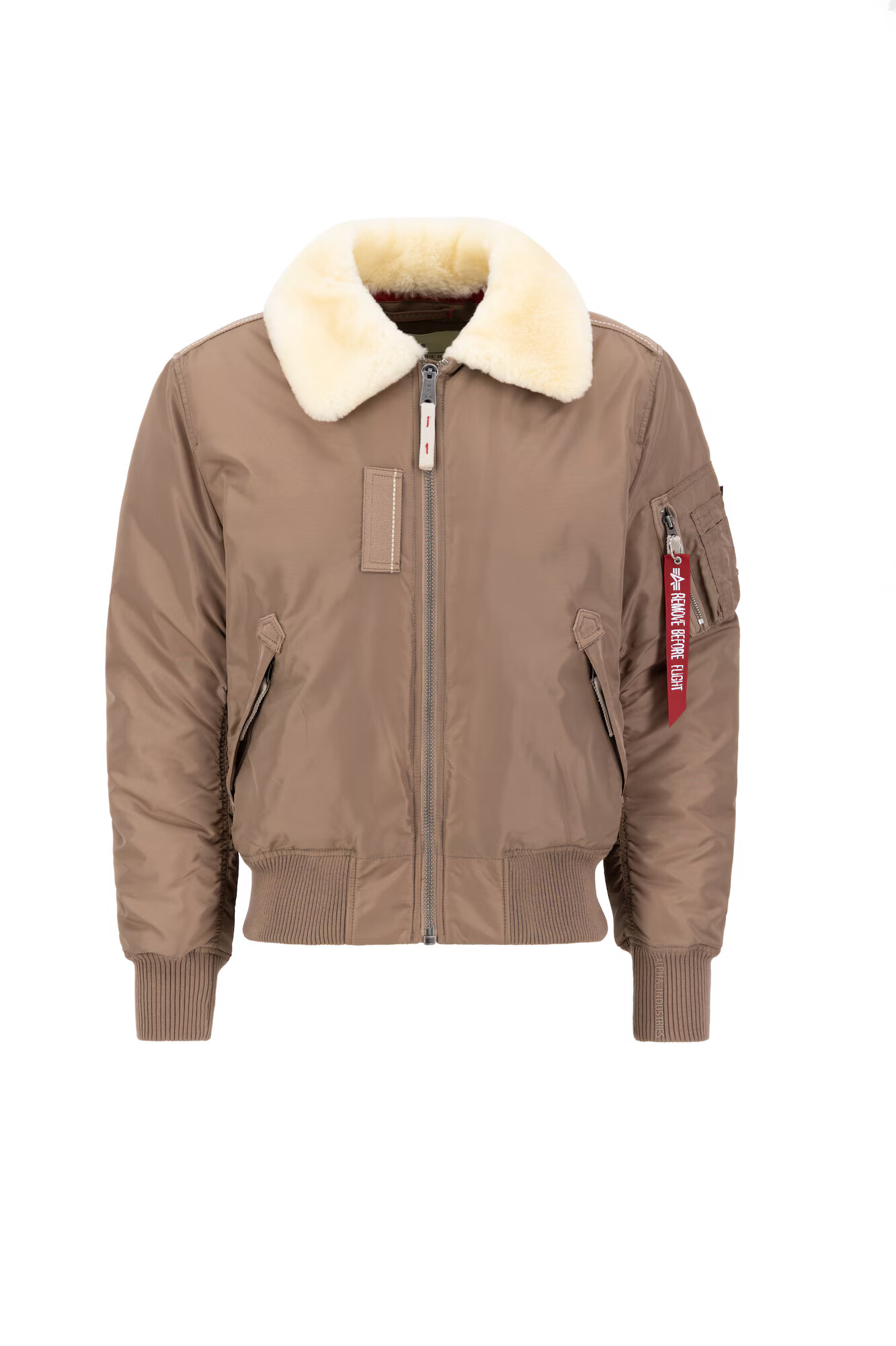 ALPHA INDUSTRIES Zimná bunda 'Injector III' béžová / tmavošedá / červená / biela - Pepit.sk