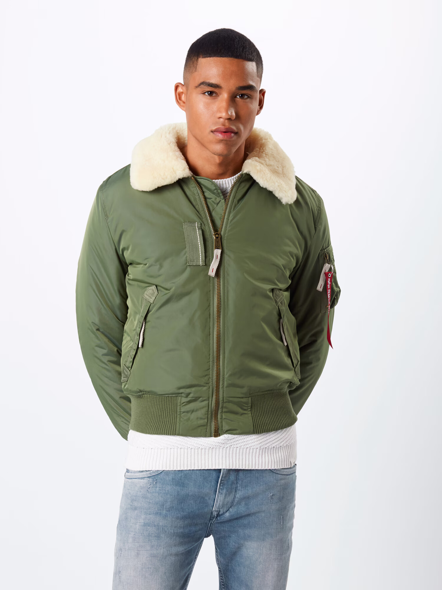 ALPHA INDUSTRIES Zimná bunda 'Injector III' béžová / zelená / červená - Pepit.sk