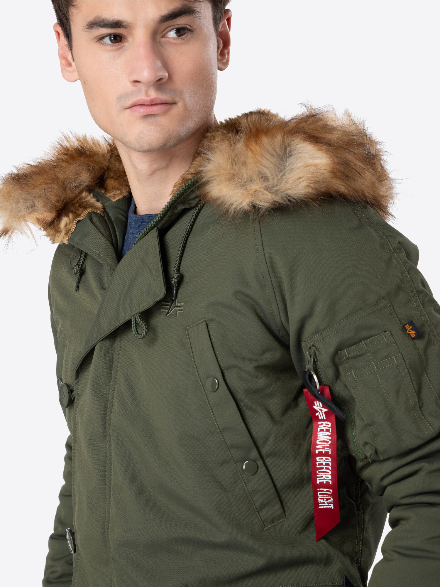 ALPHA INDUSTRIES Zimná parka 'Explorer' hnedá / olivová / červená / biela - Pepit.sk