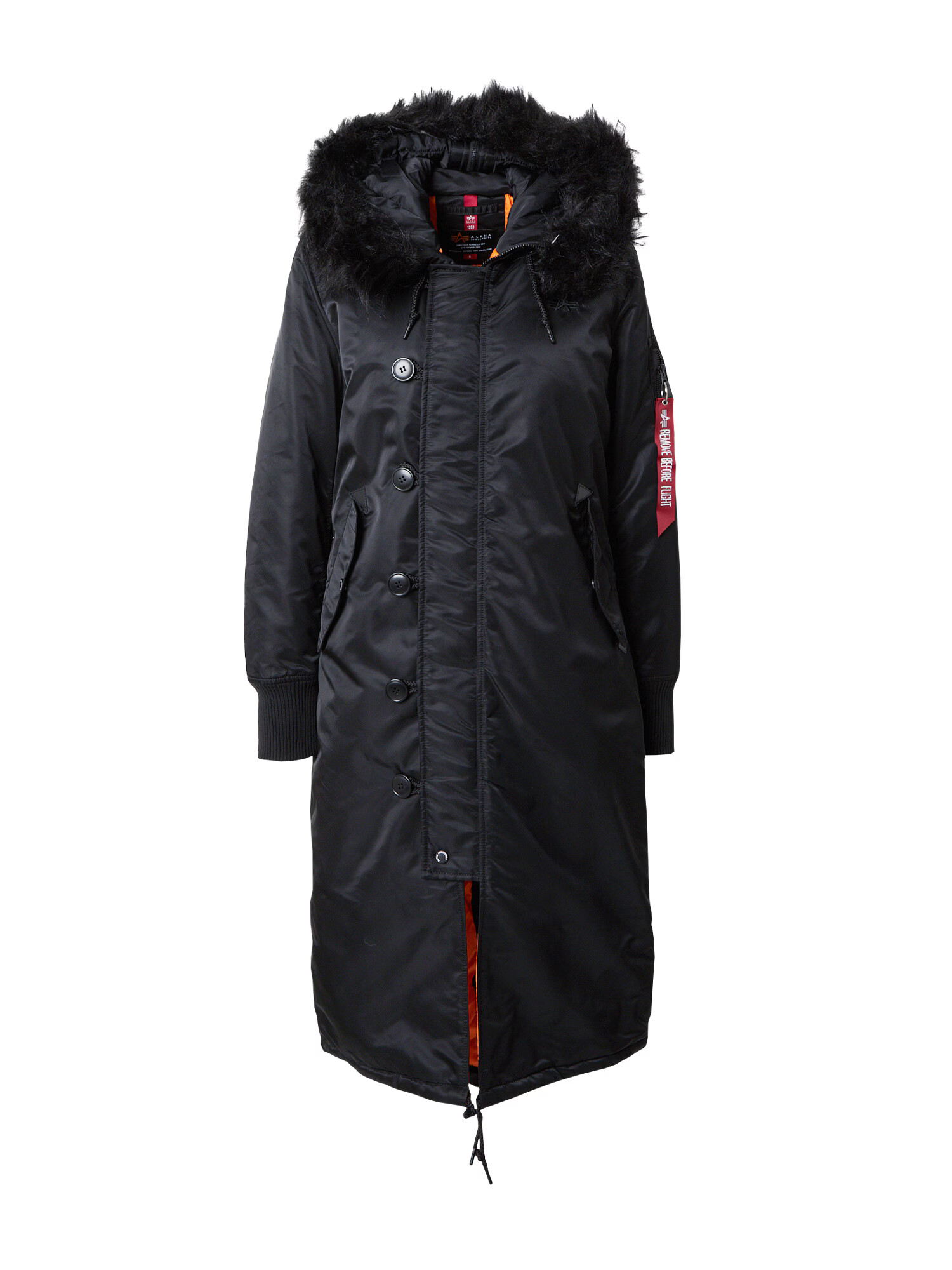 ALPHA INDUSTRIES Zimná parka oranžová / červená / čierna / biela - Pepit.sk