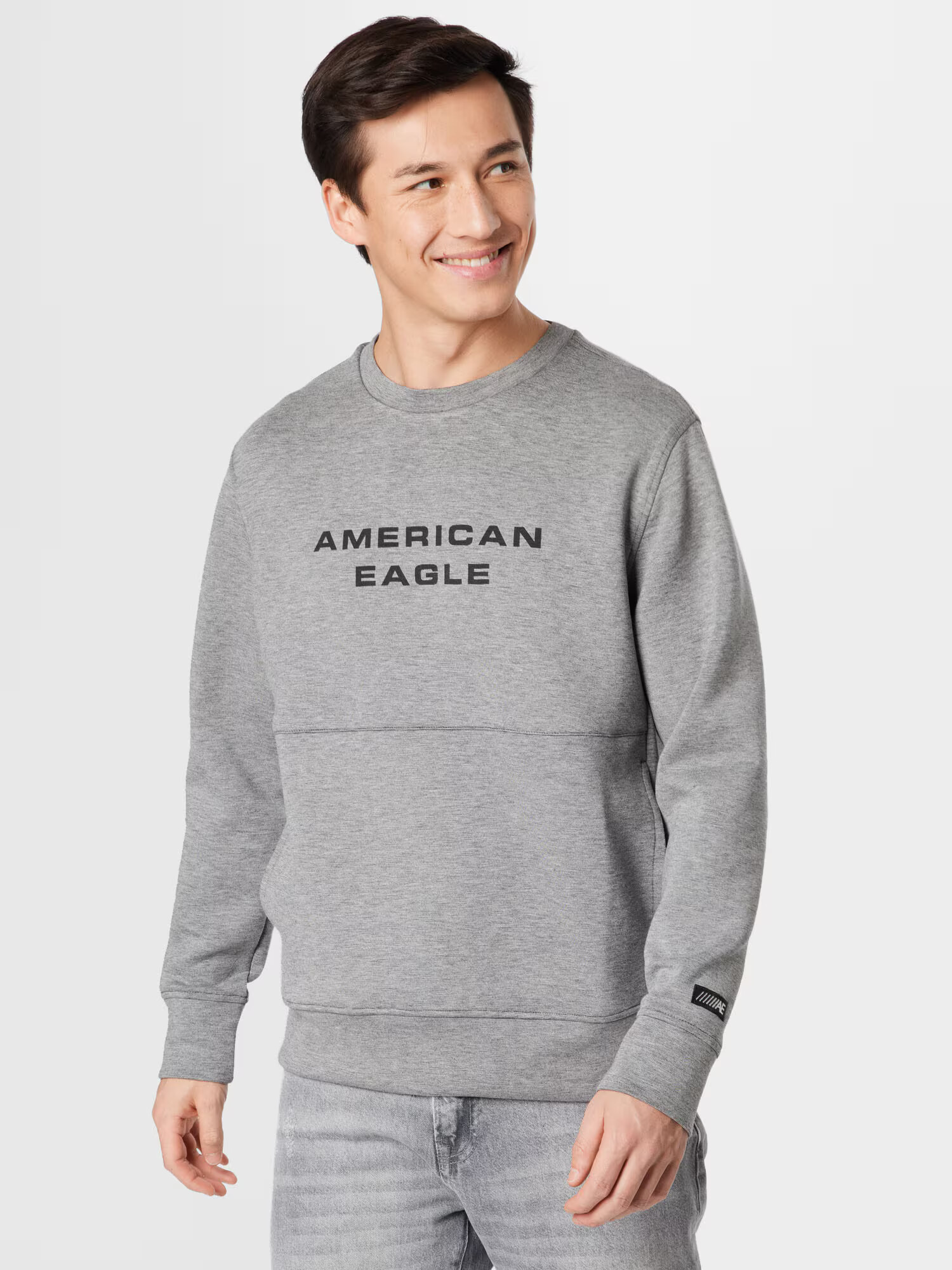 American Eagle Mikina 'MANCHEGO' sivá / čierna - Pepit.sk