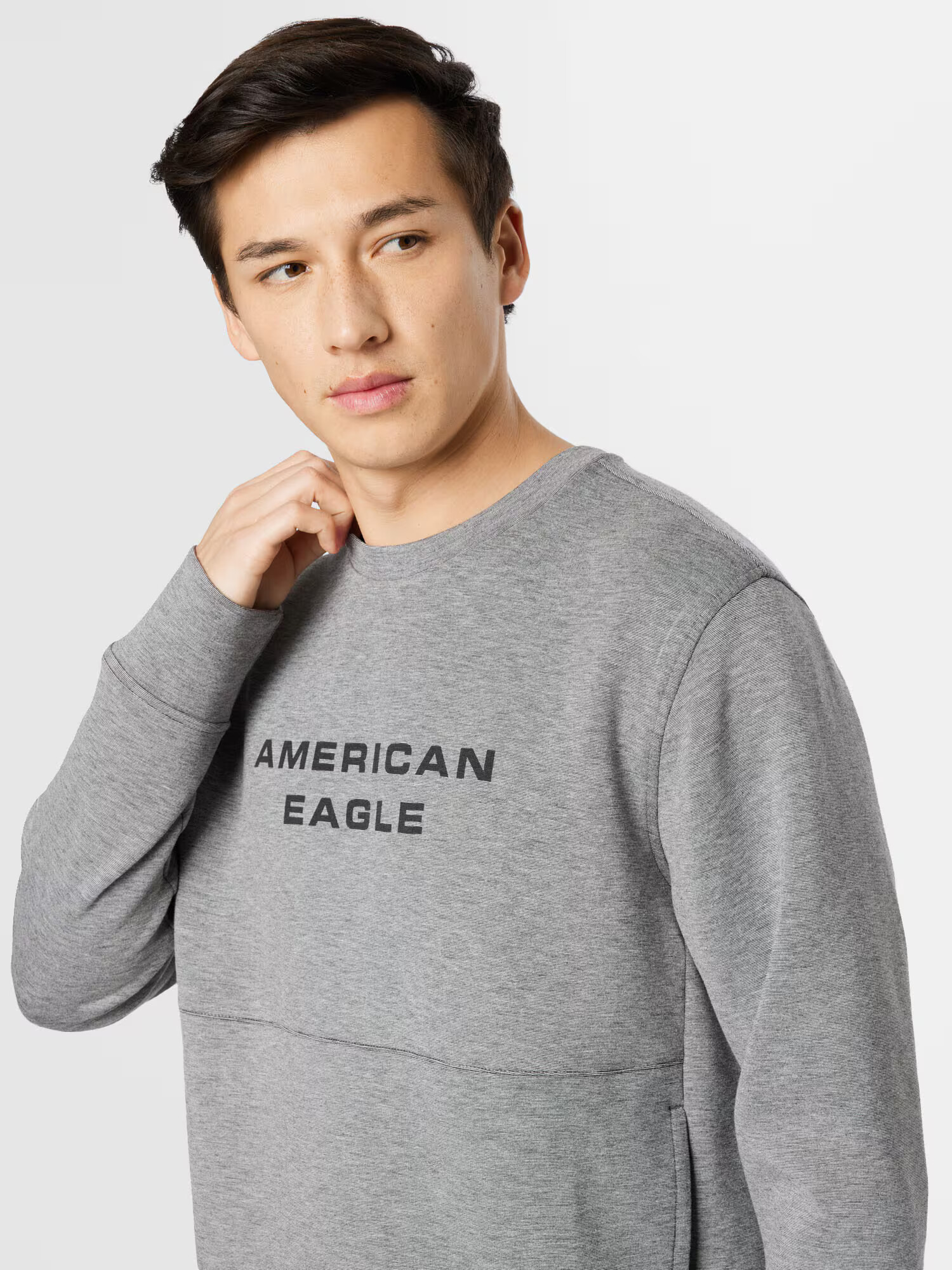 American Eagle Mikina 'MANCHEGO' sivá / čierna - Pepit.sk