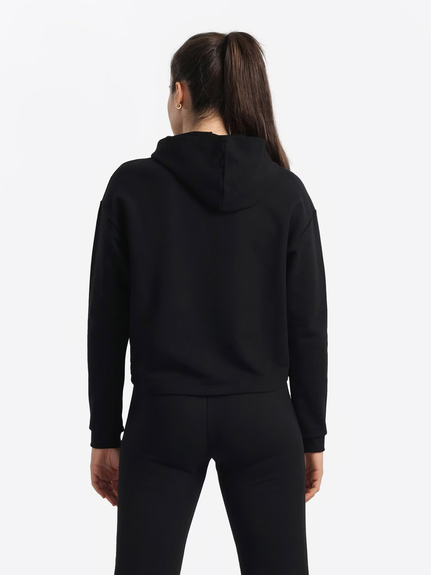 ARENA Športová mikina 'HOODED SWEAT FLEECE' čierna / biela - Pepit.sk