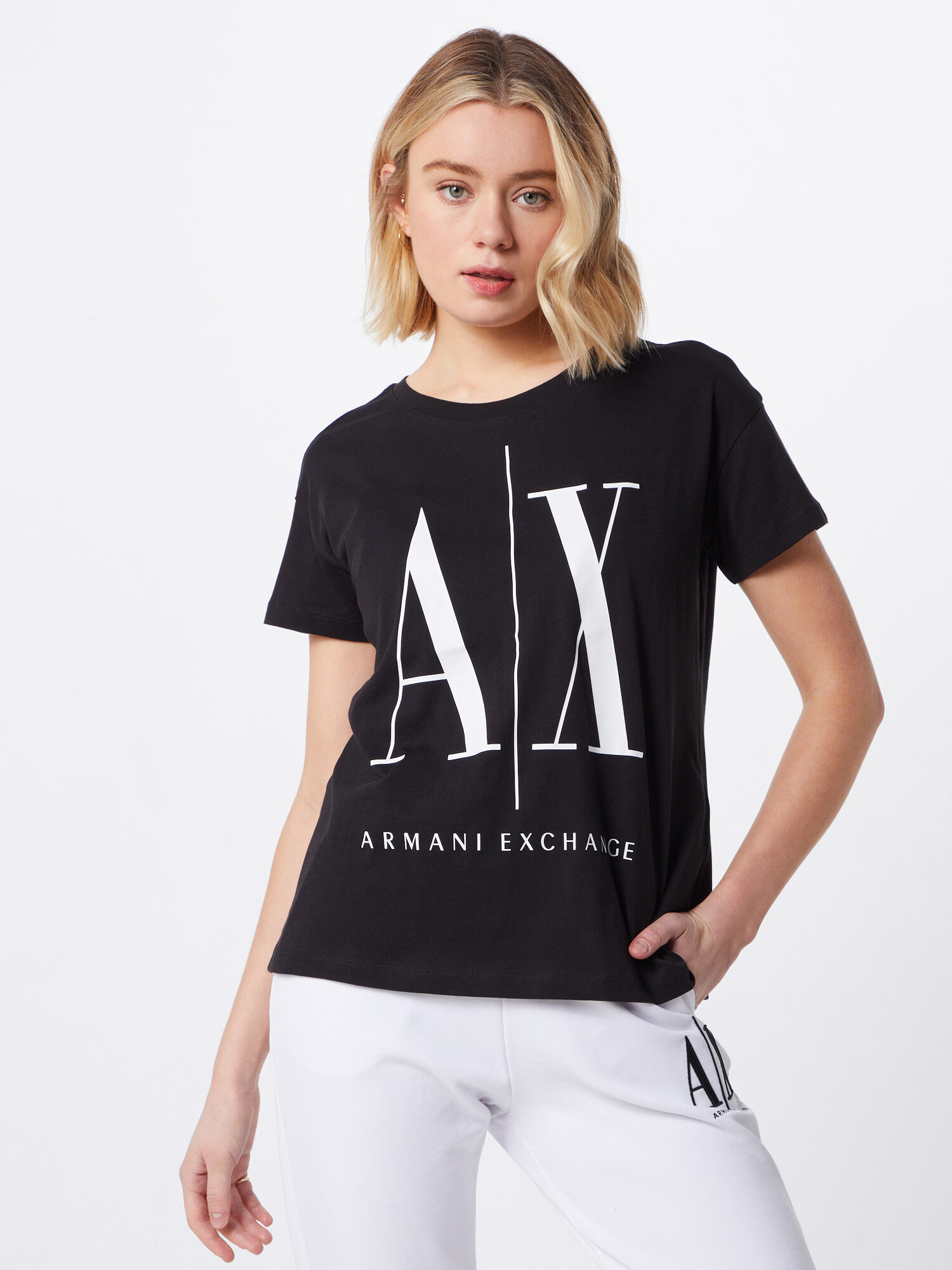 ARMANI EXCHANGE Tričko čierna / biela - Pepit.sk