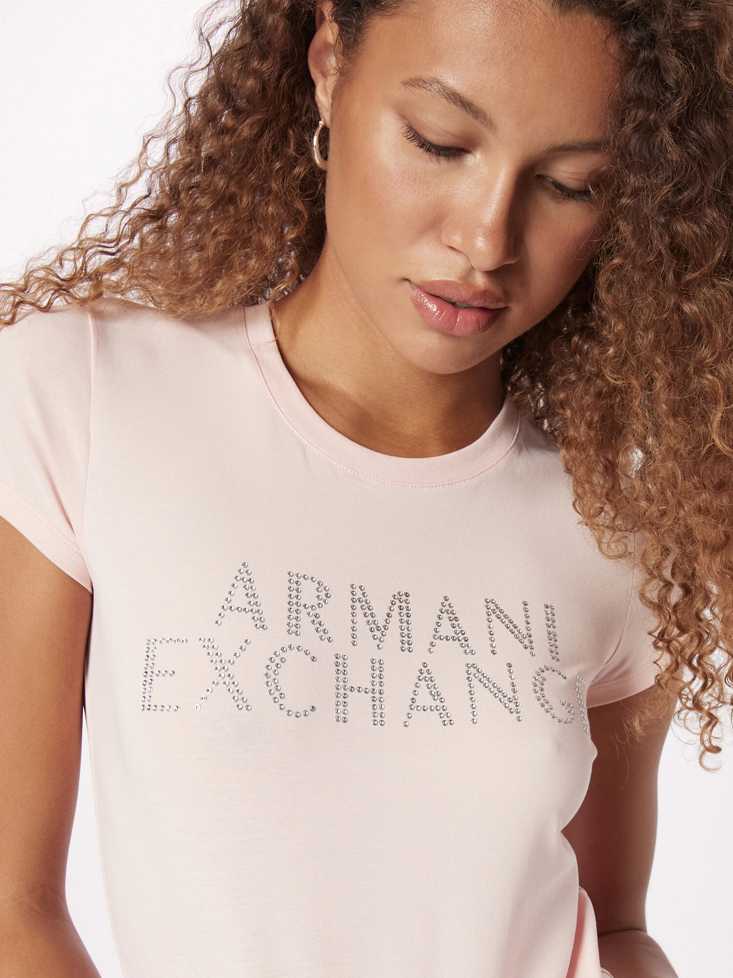 ARMANI EXCHANGE Tričko púdrová / strieborná - Pepit.sk