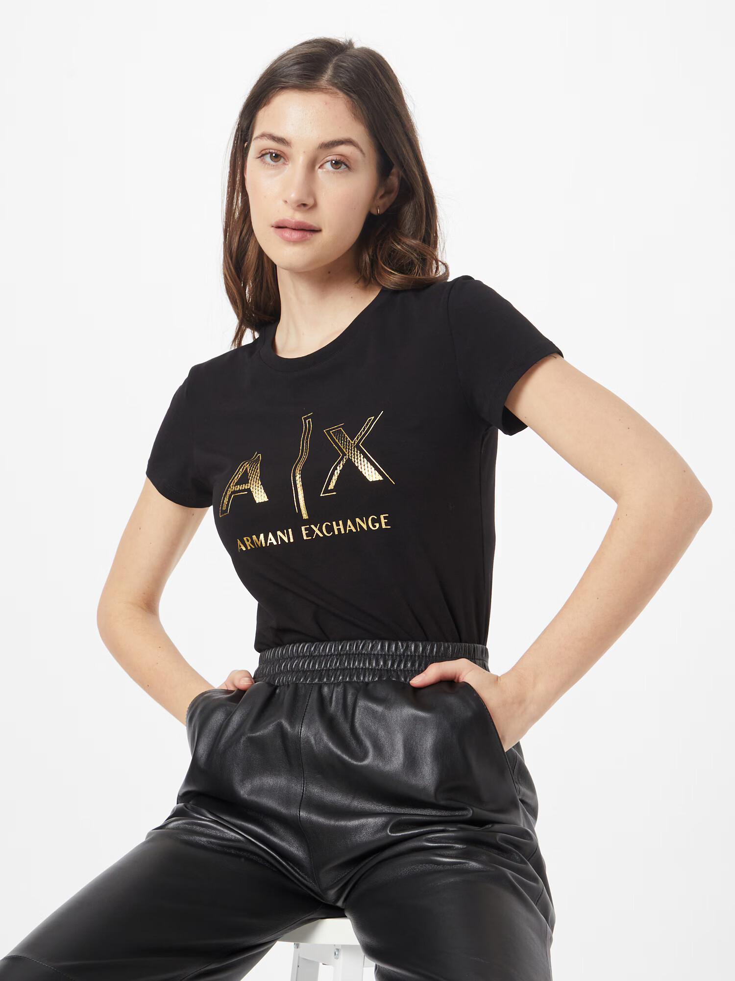 ARMANI EXCHANGE Tričko zlatá / čierna - Pepit.sk