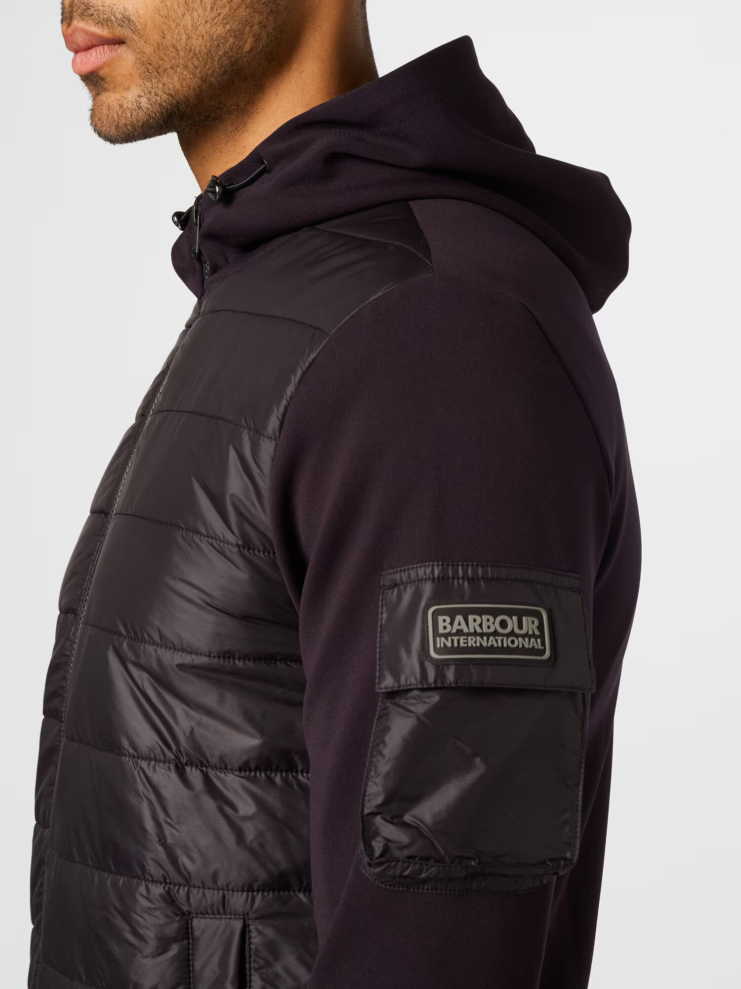 Barbour International Prechodná bunda sivá / čierna - Pepit.sk